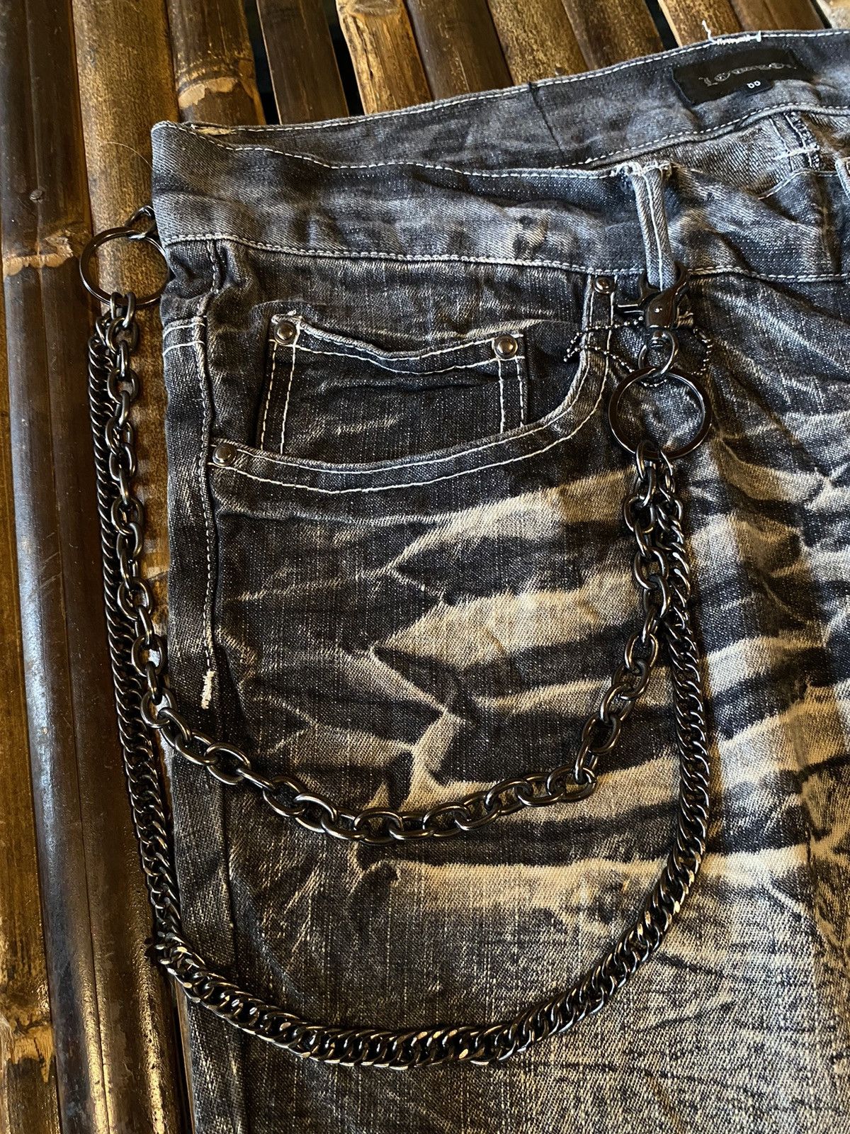 Lowbox Distressed Denim Jeans Punk Style