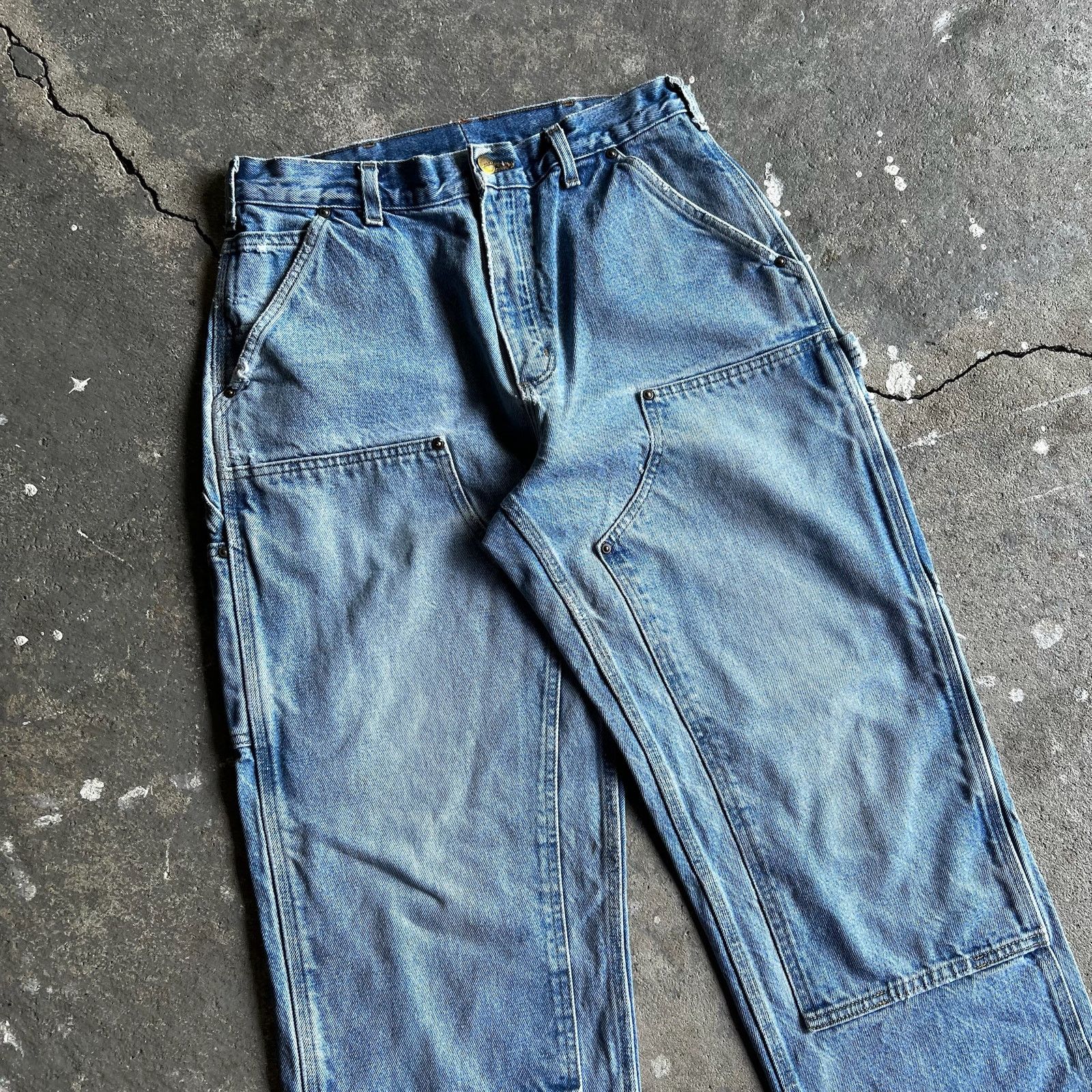 Carhartt × Vintage Carhartt denim blue jean double knee work carpenter pants Size US 29 - 2 Thumbnail