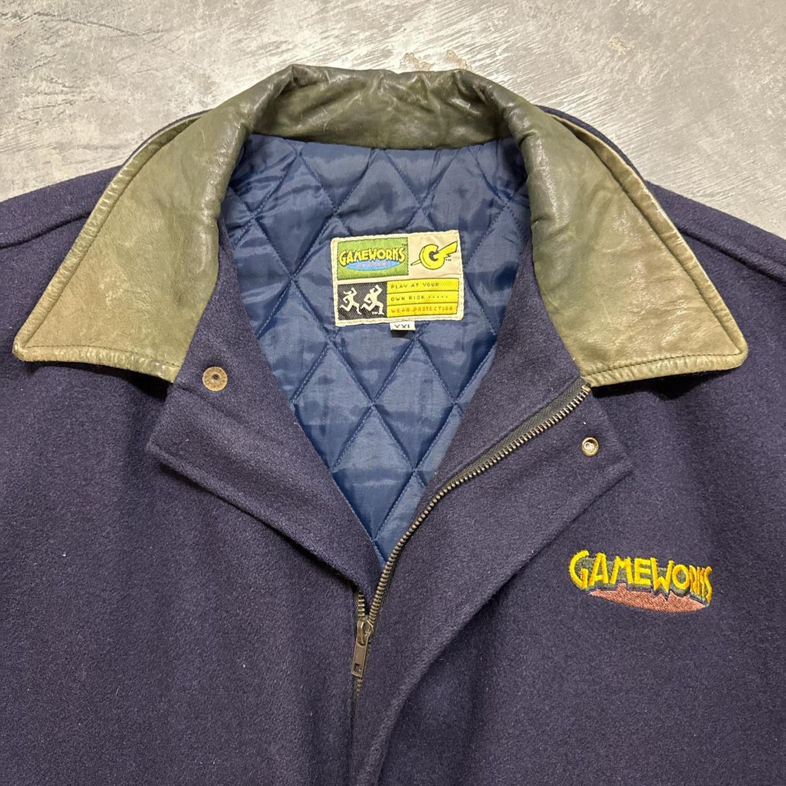 Vintage Vintage 90s Sega Game Works Promo Varsity Leather Jacket Size US L / EU 52-54 / 3 - 4 Thumbnail