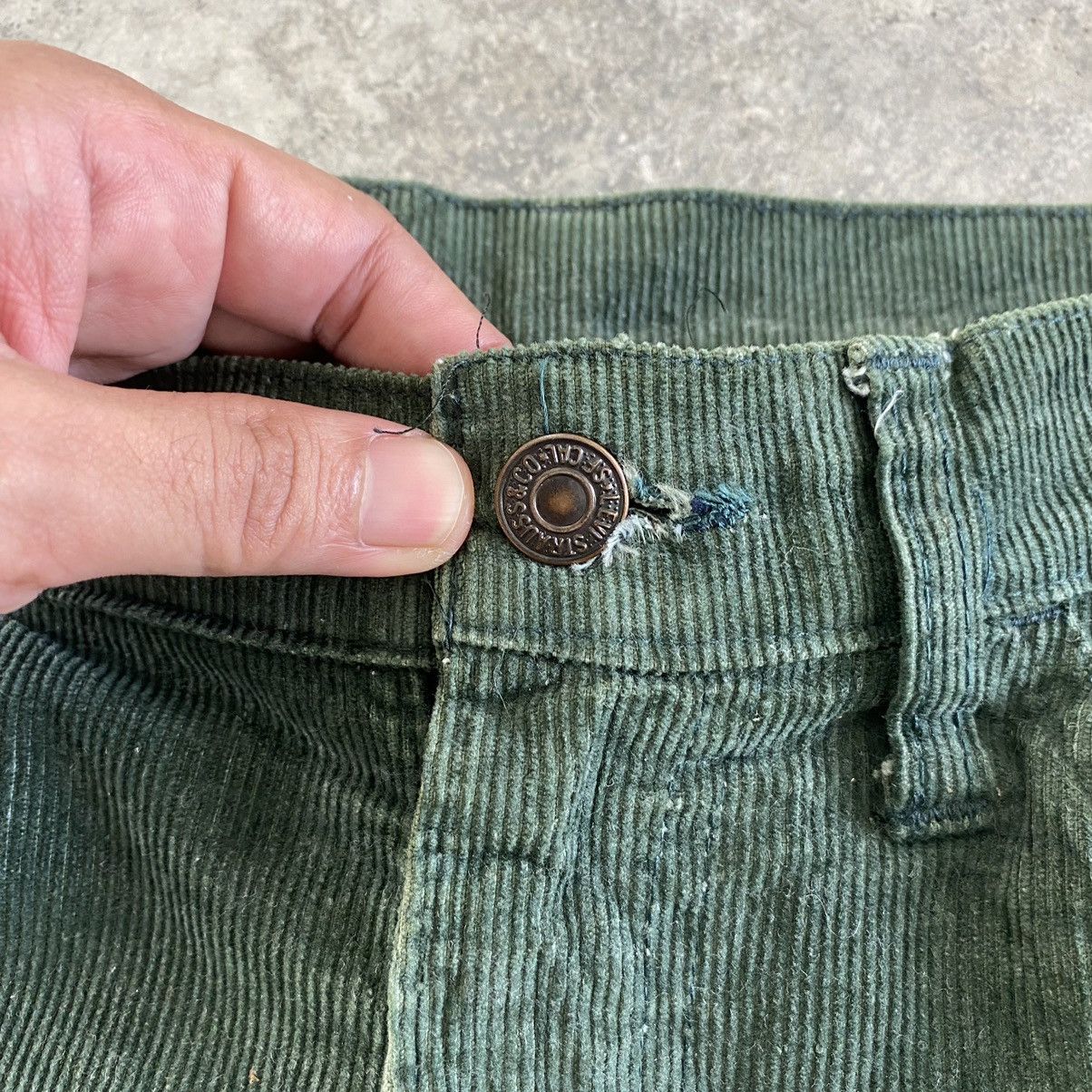Levi's Vintage 1973 Levis 646 Faded Green Corduroy Flared Jeans Size US 31 - 9 Thumbnail