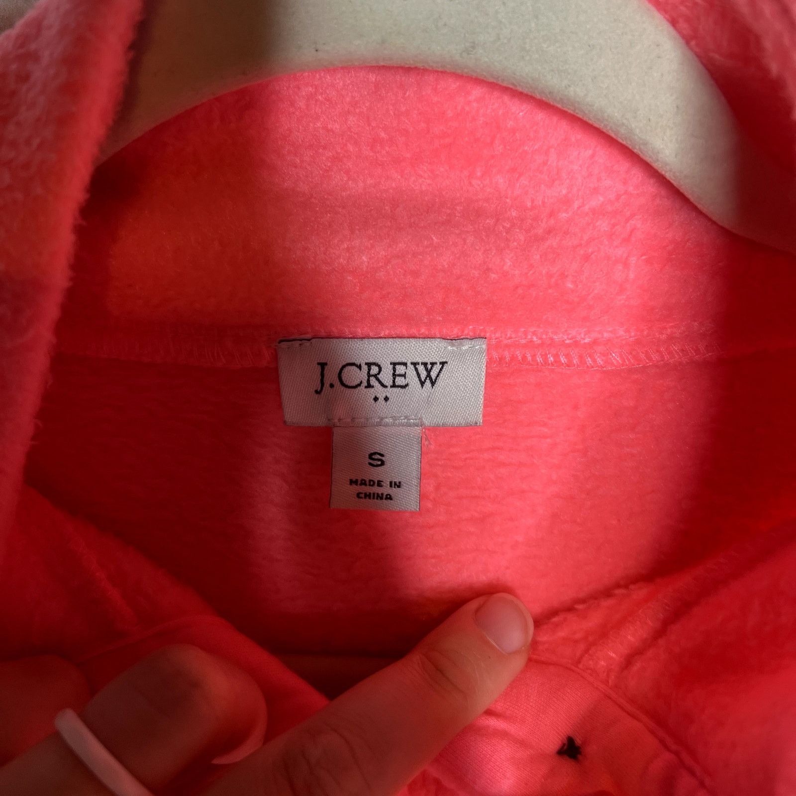 J.Crew J.Crew Coral Pink Fleece Snap Sweatshirt Funnel Neck Sm Size S / US 4 / IT 40 - 3 Thumbnail