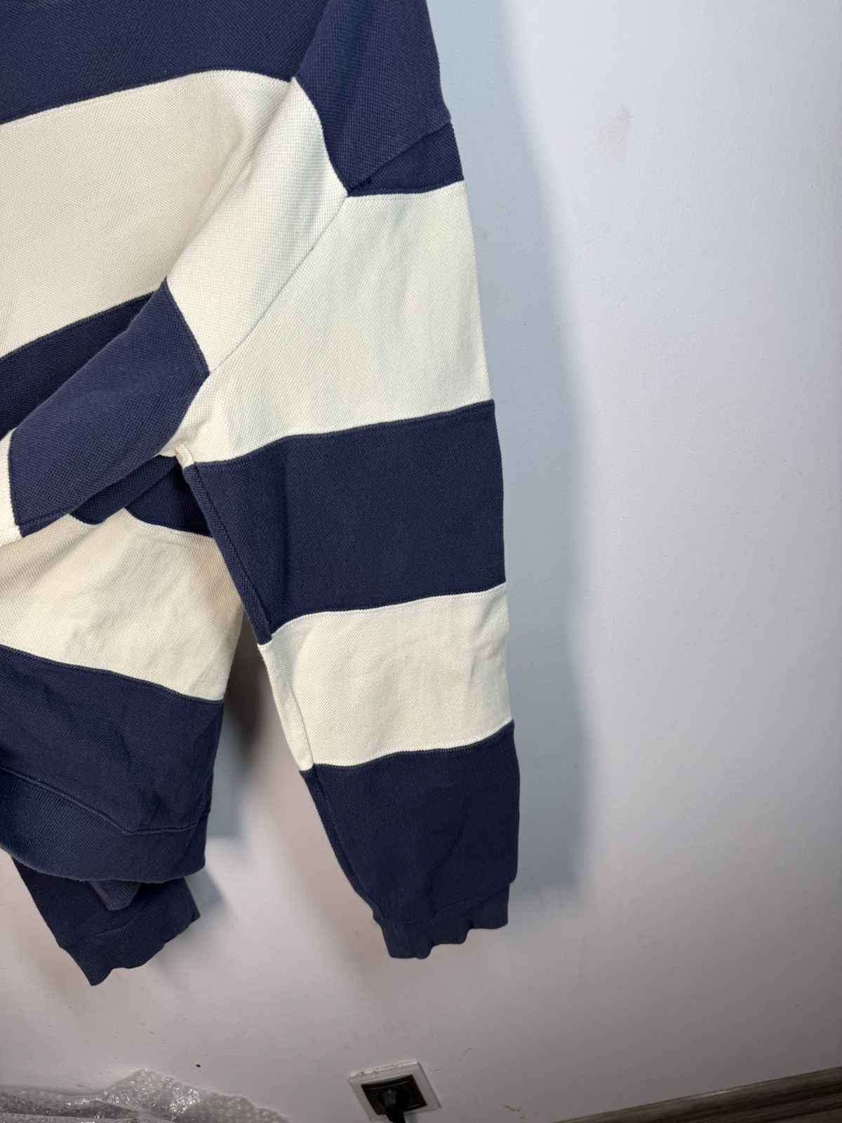 Yves Saint Laurent Pique YSL Crewneck Navy/White Striped YSL Sweatshirt Size US XXL / EU 58 / 5 - 9 Thumbnail