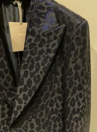 Tom Ford o1w1db10625 JECPF1 Leopard-Print Jacket in Navy Size US S / EU 44-46 / 1 - 2 Thumbnail