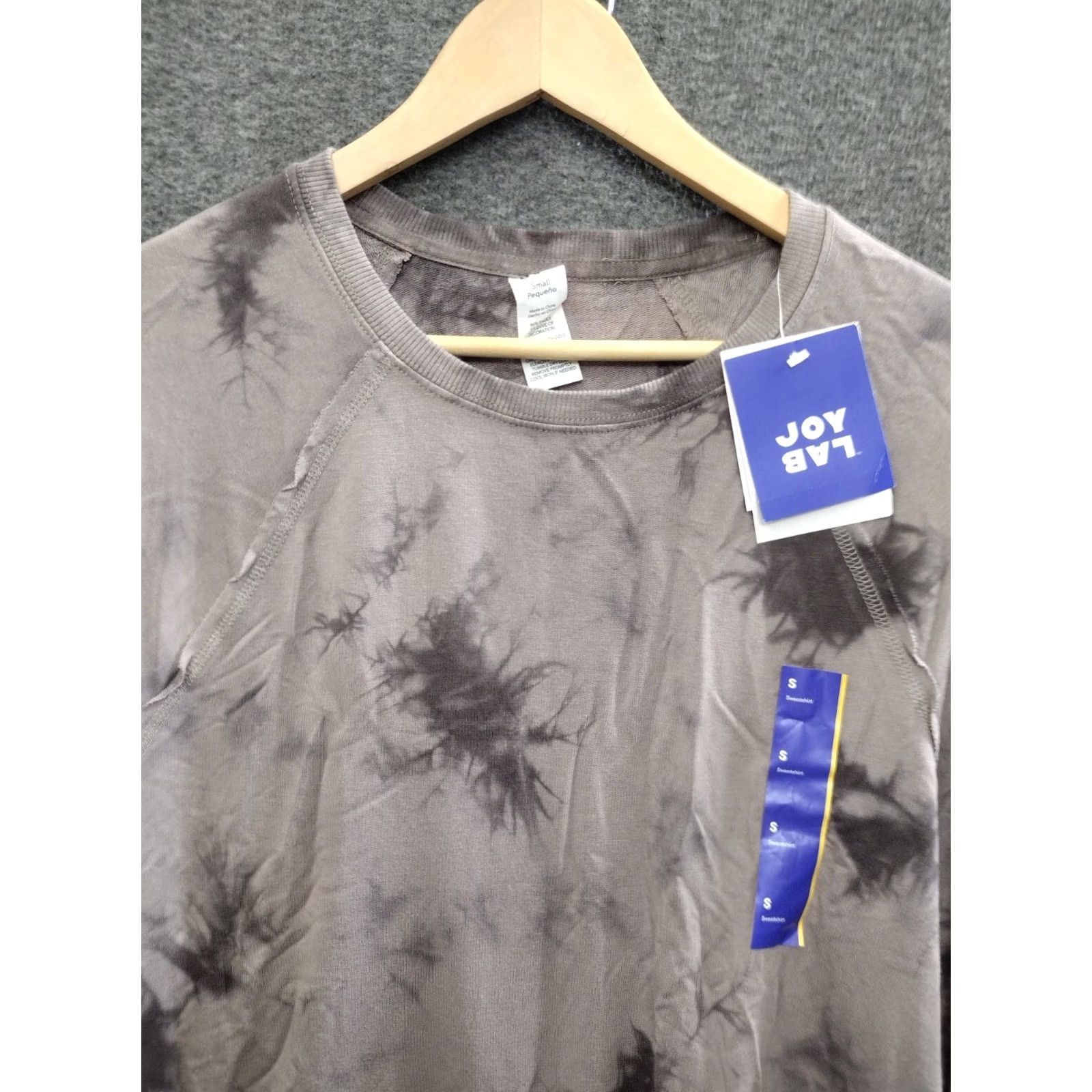 Vintage JoyLab Women's Pullover Sweatshirt Shirt Raglan Long Sleeve Iron Overdye Heathered Crew Neck Easy Care Thumb Holes XS S? Size S / US 4 / IT 40 - 3 Thumbnail