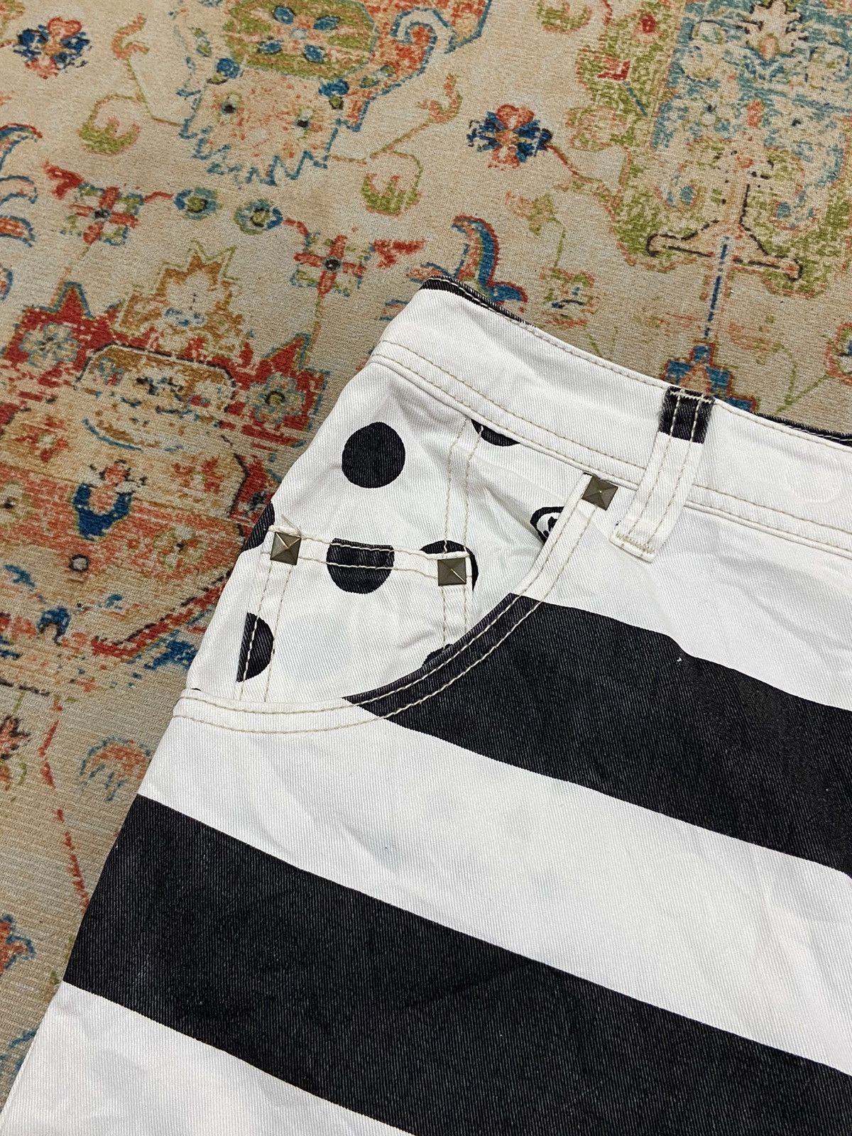 Japanese Brand FINAL DROP 💥 World Wide Love Smile Prisoner Crop pants Size US 30 / EU 46 - 3 Thumbnail
