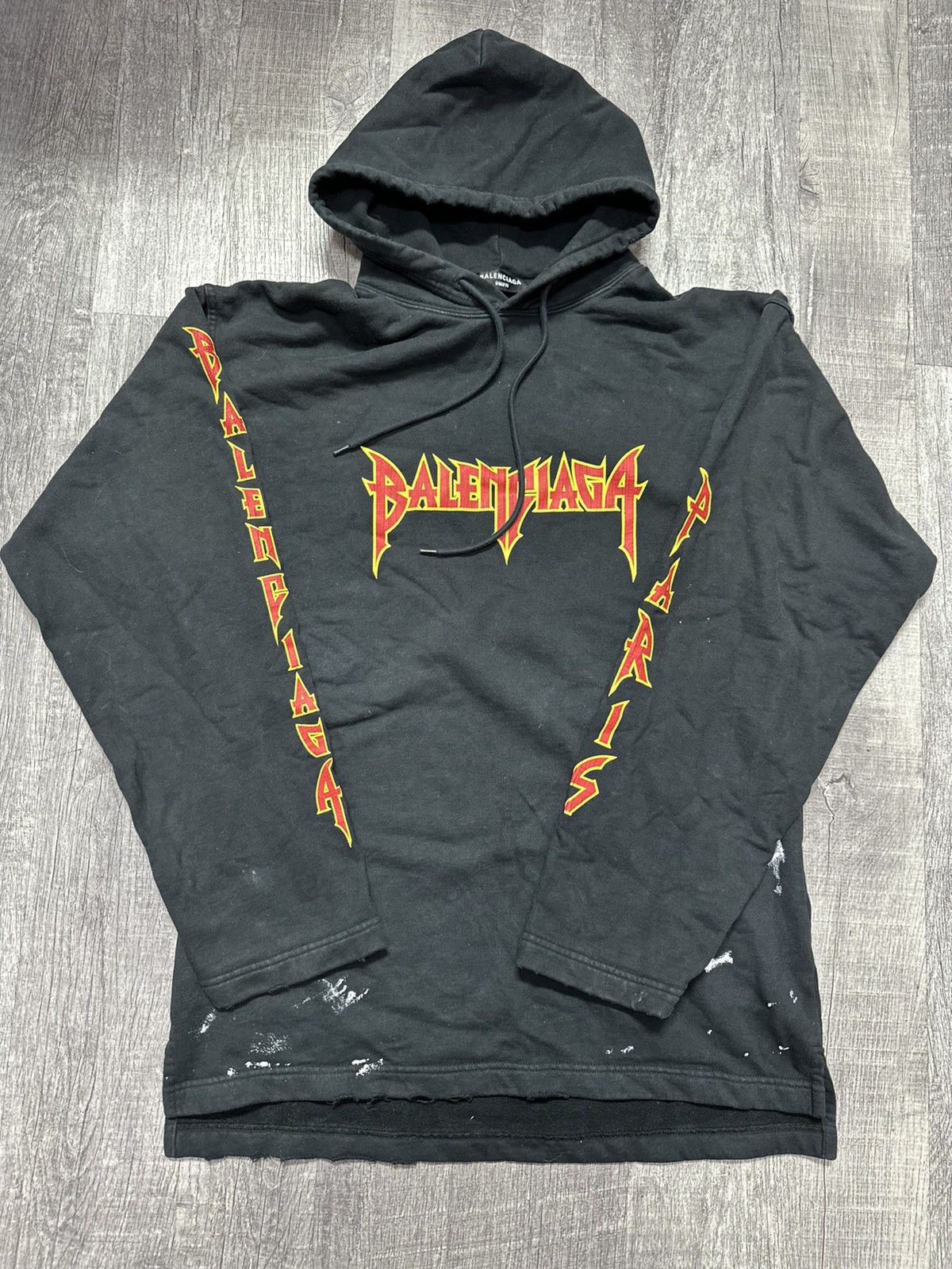 image of Metal Balenciaga Hoodie in Black, Men's (Size XS)