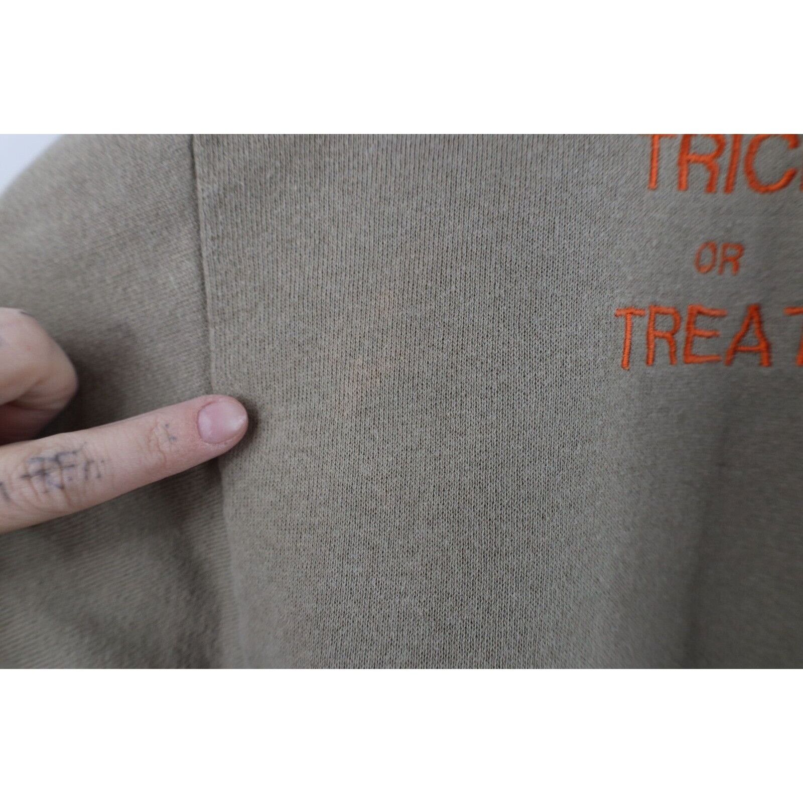 Vintage Vintage 90s Streetwear Faded Halloween Pumpkin Sweatshirt Size L / US 10 / IT 46 - 7 Thumbnail