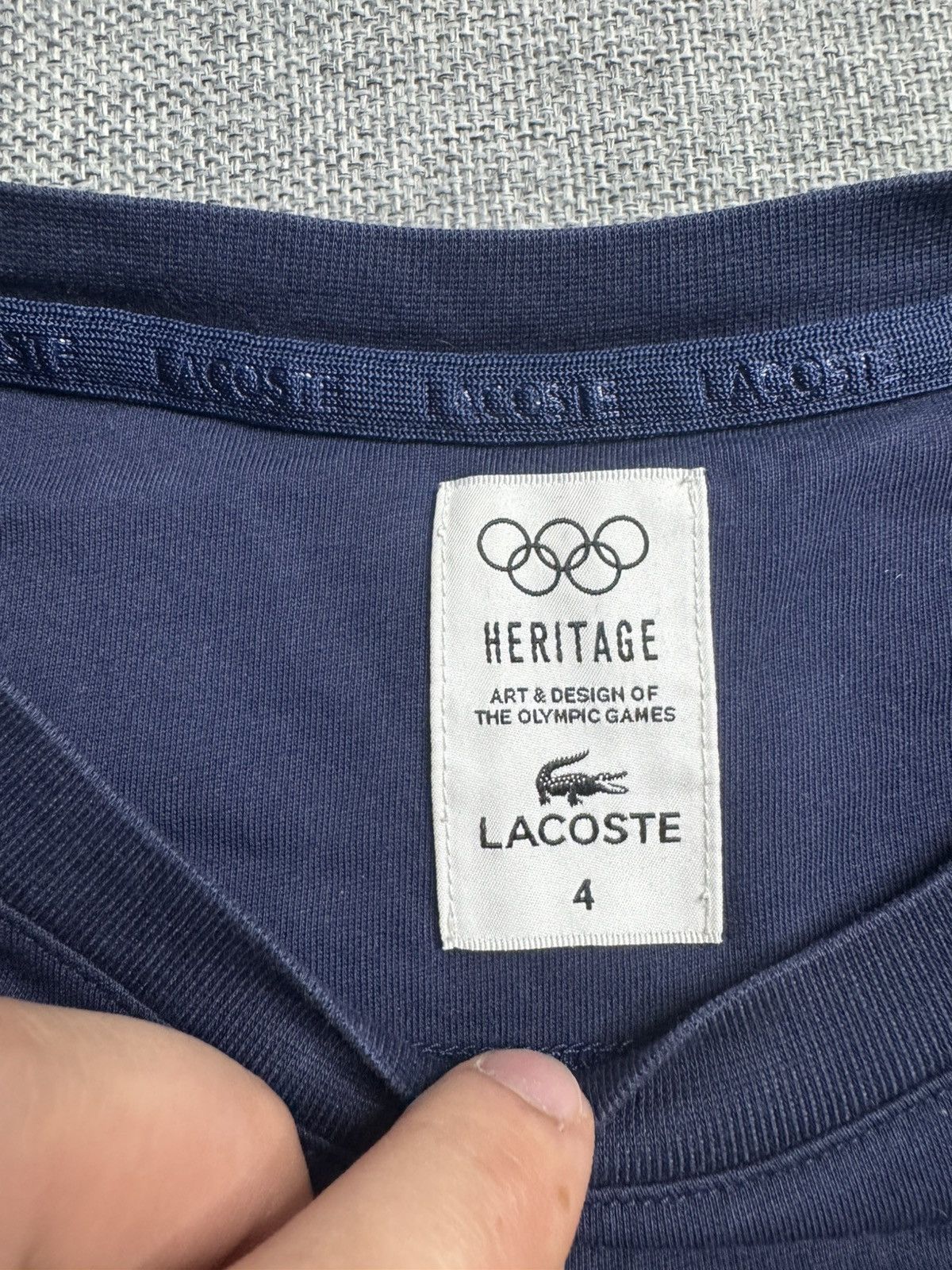 Lacoste Vintage Lacoste Heritage Big Logo navy T-Shirt olympic game Size US S / EU 44-46 / 1 - 4 Thumbnail