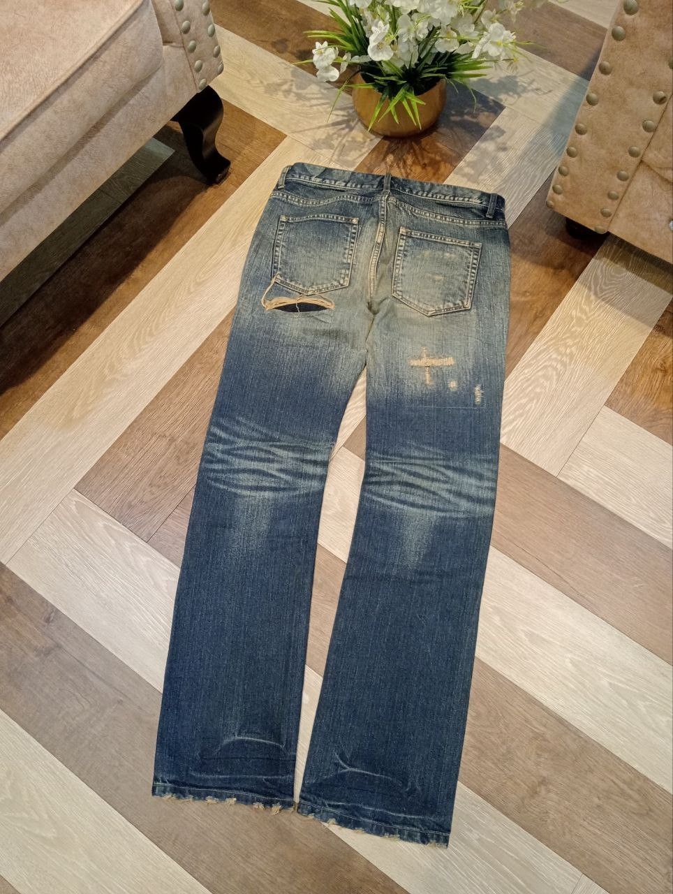 JACKROSE JACKROSE JAPAN BLUE DISTRESSED DENIM PANTS Size US 33 - 10 Thumbnail