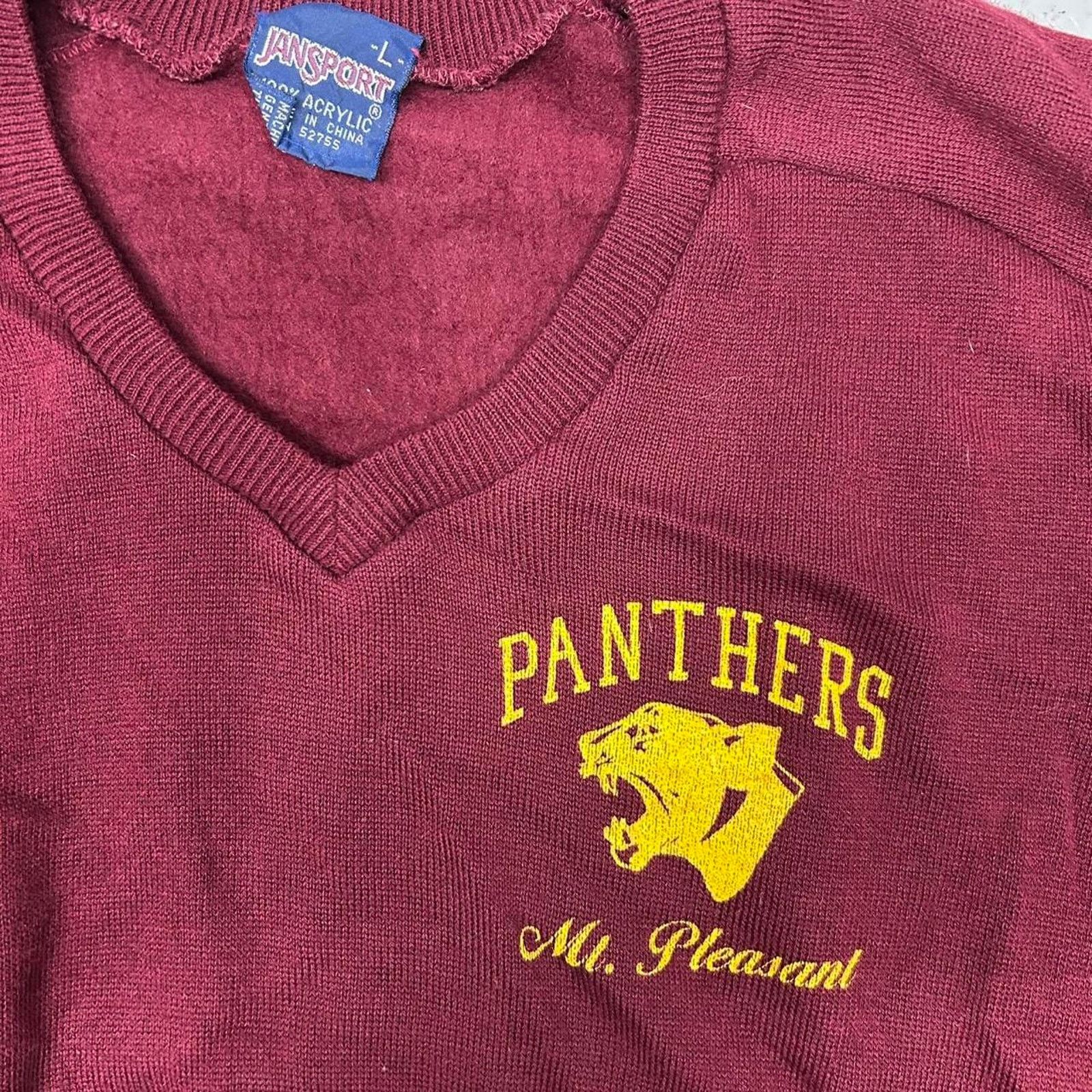 Jansport Red and yellow vintage Panthers 80s sweater Size US L / EU 52-54 / 3 - 2 Thumbnail