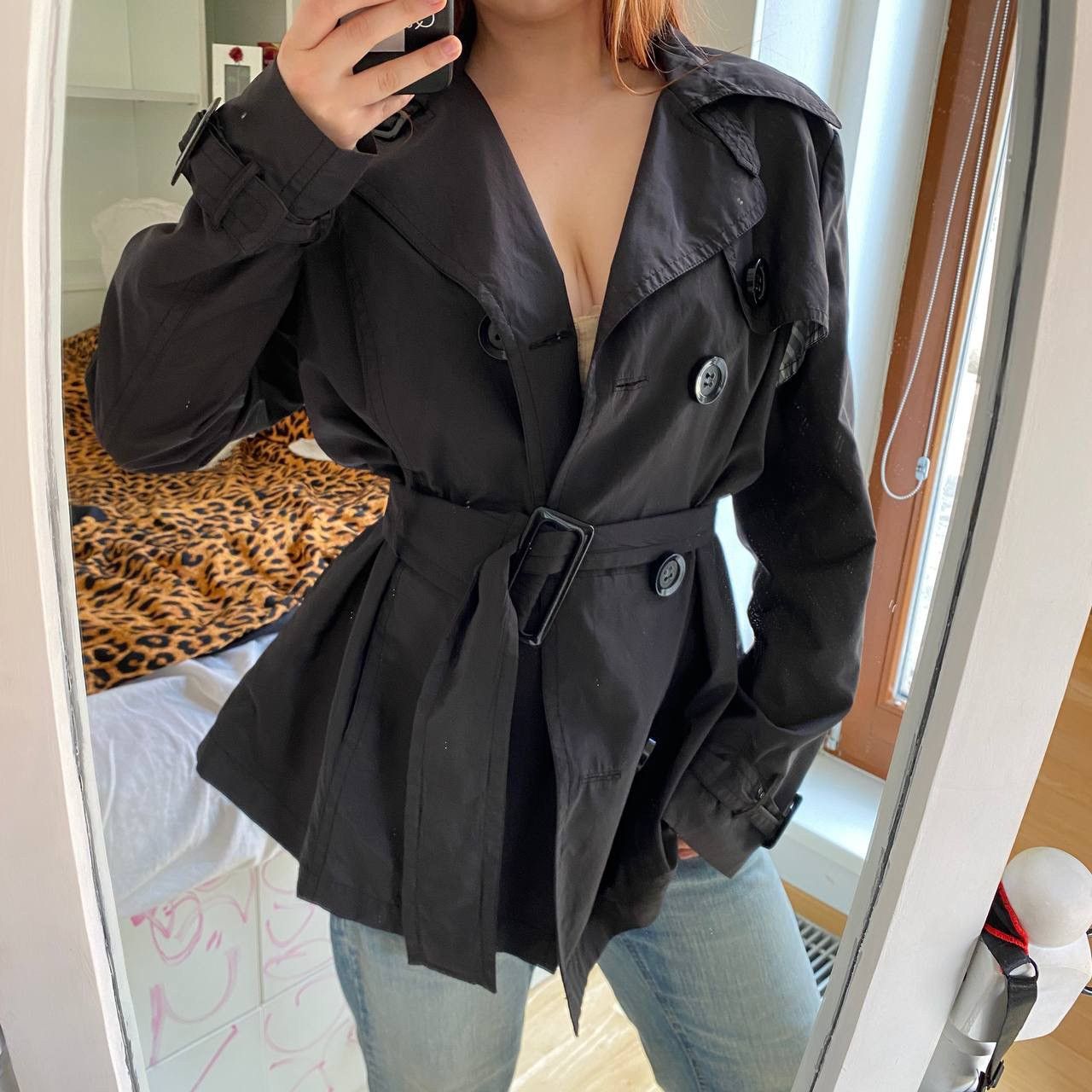 Vintage Vintage navy blue midi trench coat Size S / US 4 / IT 40 - 3 Thumbnail