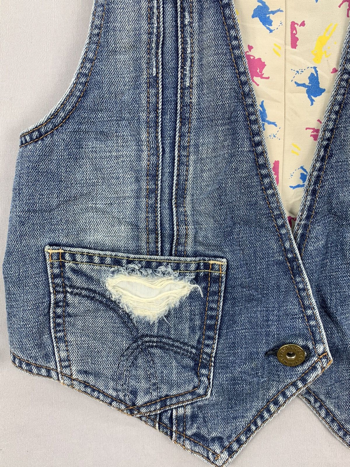 Fiorucci Fiorucci Denim Vest Jacket Size S / US 4 / IT 40 - 3 Thumbnail