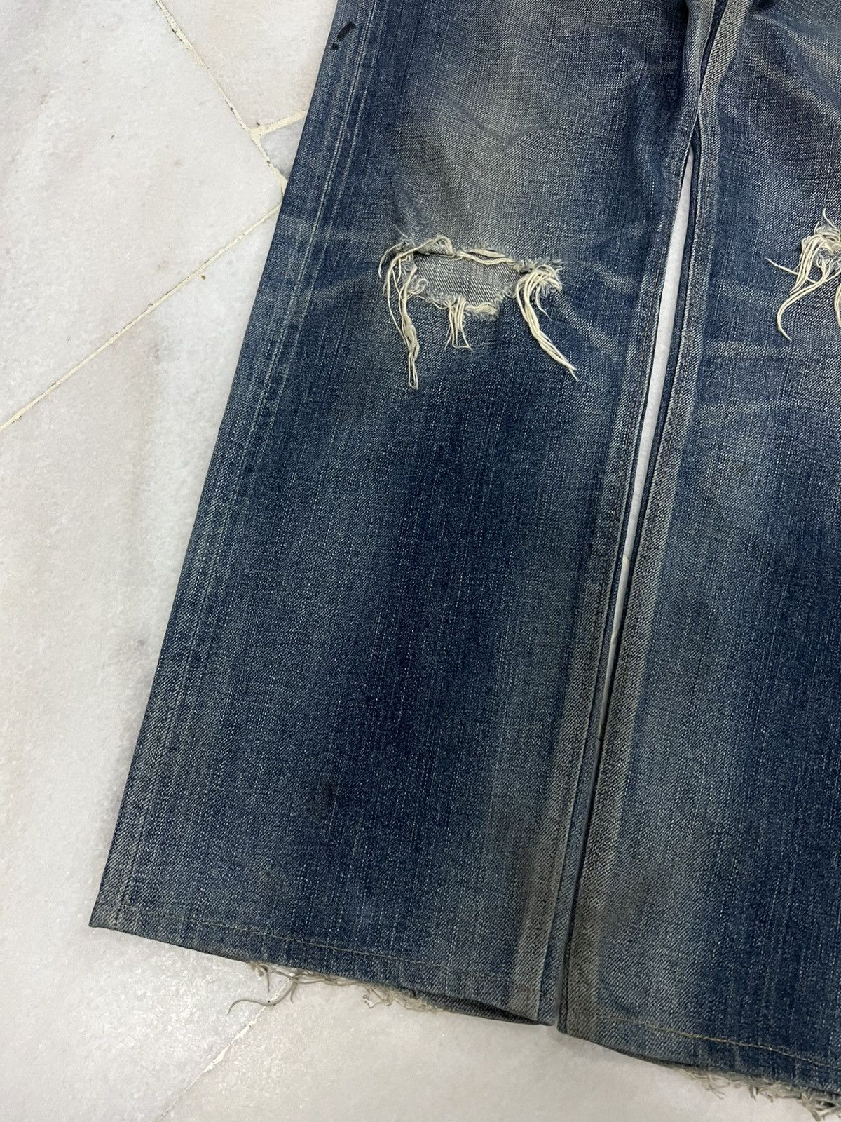 Edwin × If Six Was Nine 💥Baggy💥Vintage Edwin 505 Distressed Selvedge Jean Size US 32 / EU 48 - 4 Thumbnail