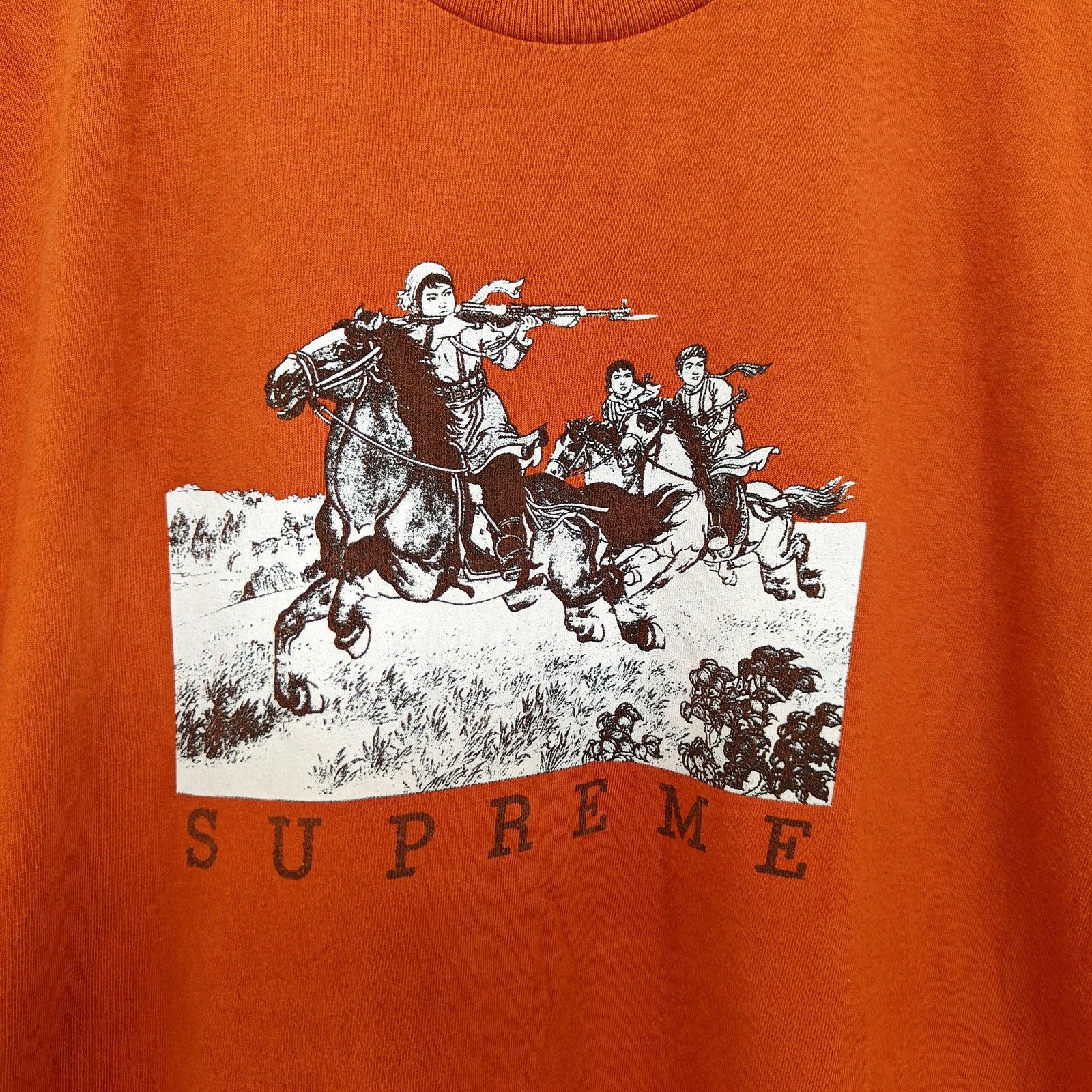 Supreme Supreme Orange Horse Riders Graphic Tee Made in USA Large Size US L / EU 52-54 / 3 - 3 Thumbnail