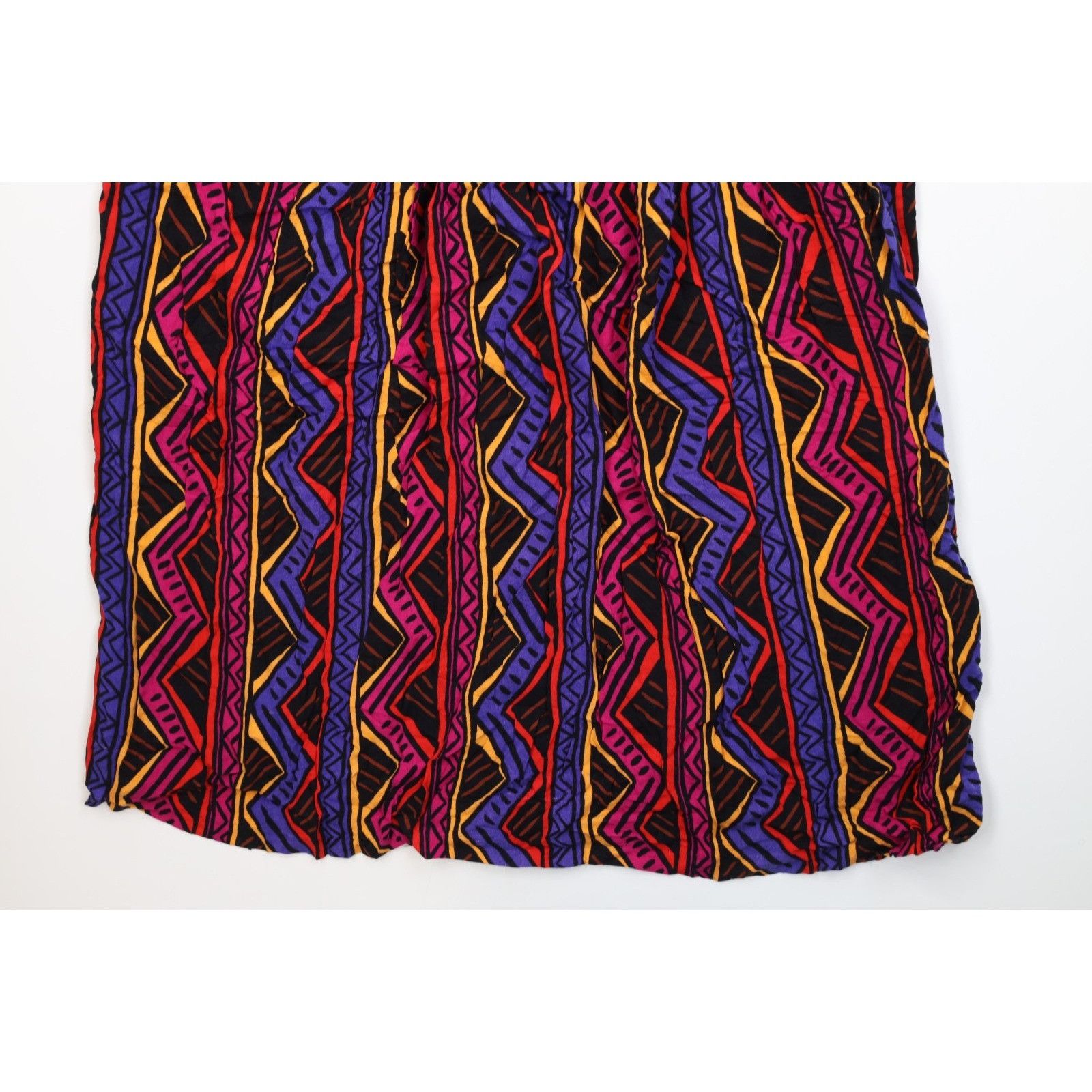 Vintage Vintage 90s Rayon Gabardine Abstract Rainbow Skirt Size 40" / US 18 - 4 Thumbnail