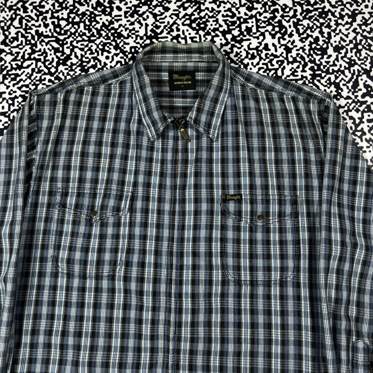 Wrangler Vintage 90s Wrangler Striped Retro Zip Light Jacket Flannel Size US XL / EU 56 / 4 - 4 Thumbnail