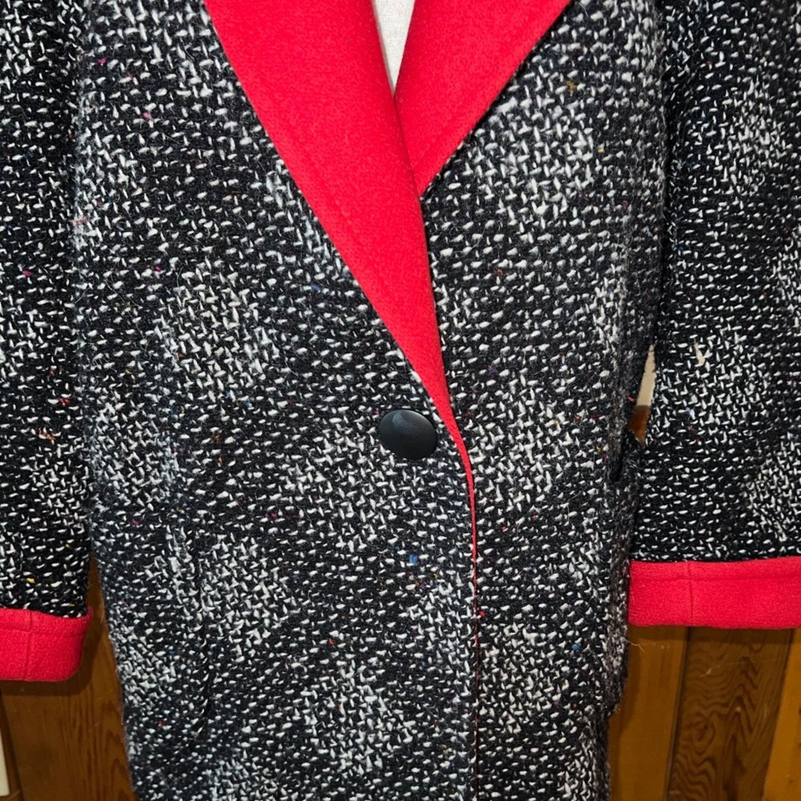 Vintage Awesome Vintage 1980s/90s Outer Scene Wool Tweed Coat! Size M / US 6-8 / IT 42-44 - 3 Thumbnail