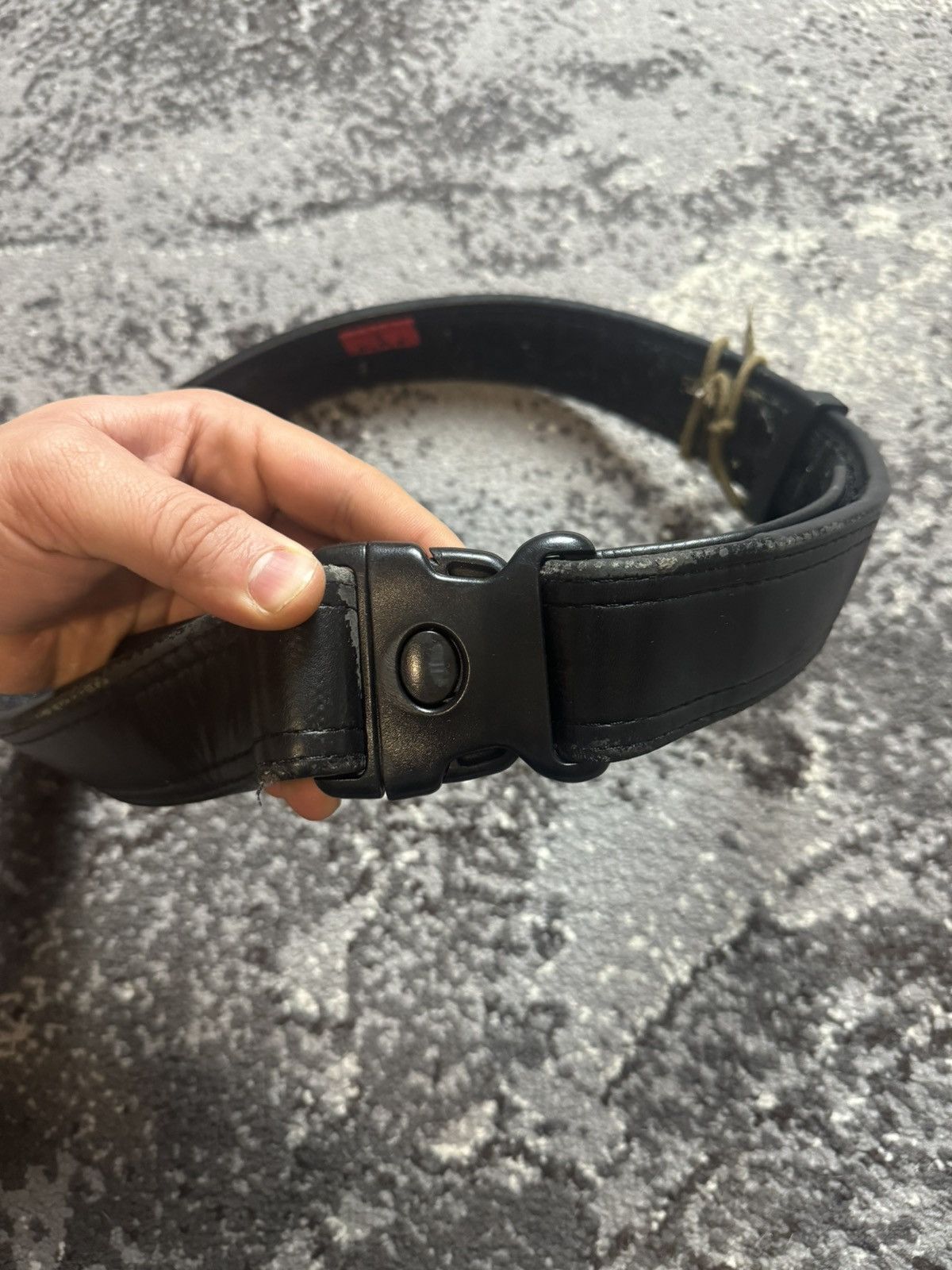 Vintage Vintage Y2K Dutch Army Black SPE Duty Leather Opium Belt Size ONE SIZE - 1 Thumbnail