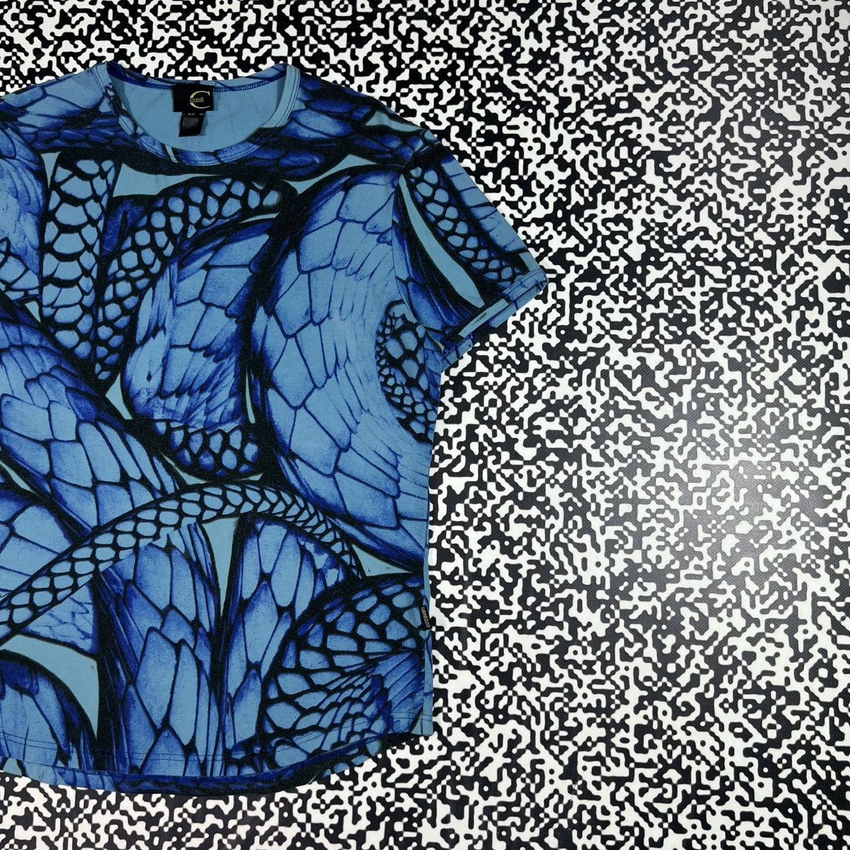 Just Cavalli Vintage Y2K Just Cavalli Abstract Floral Print Luxury Tshirt Size L / US 10 / IT 46 - 4 Thumbnail