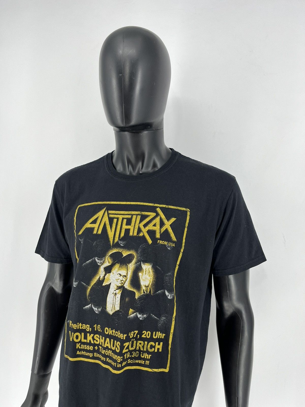 Band Tees Vintage Y2K Anthrax Horror Skulls Band Rock Streetwear Tee Size US XL / EU 56 / 4 - 4 Thumbnail