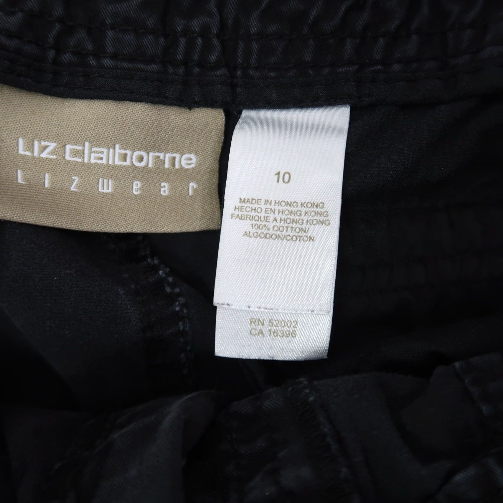 Liz Claiborne VINTAGE Liz Claiborne Black Cotton Cargo Crop Pants 10 Women 90s Casual Cargo Pants Mens Womens Girls Size 32" / US 10 / IT 46 - 4 Thumbnail