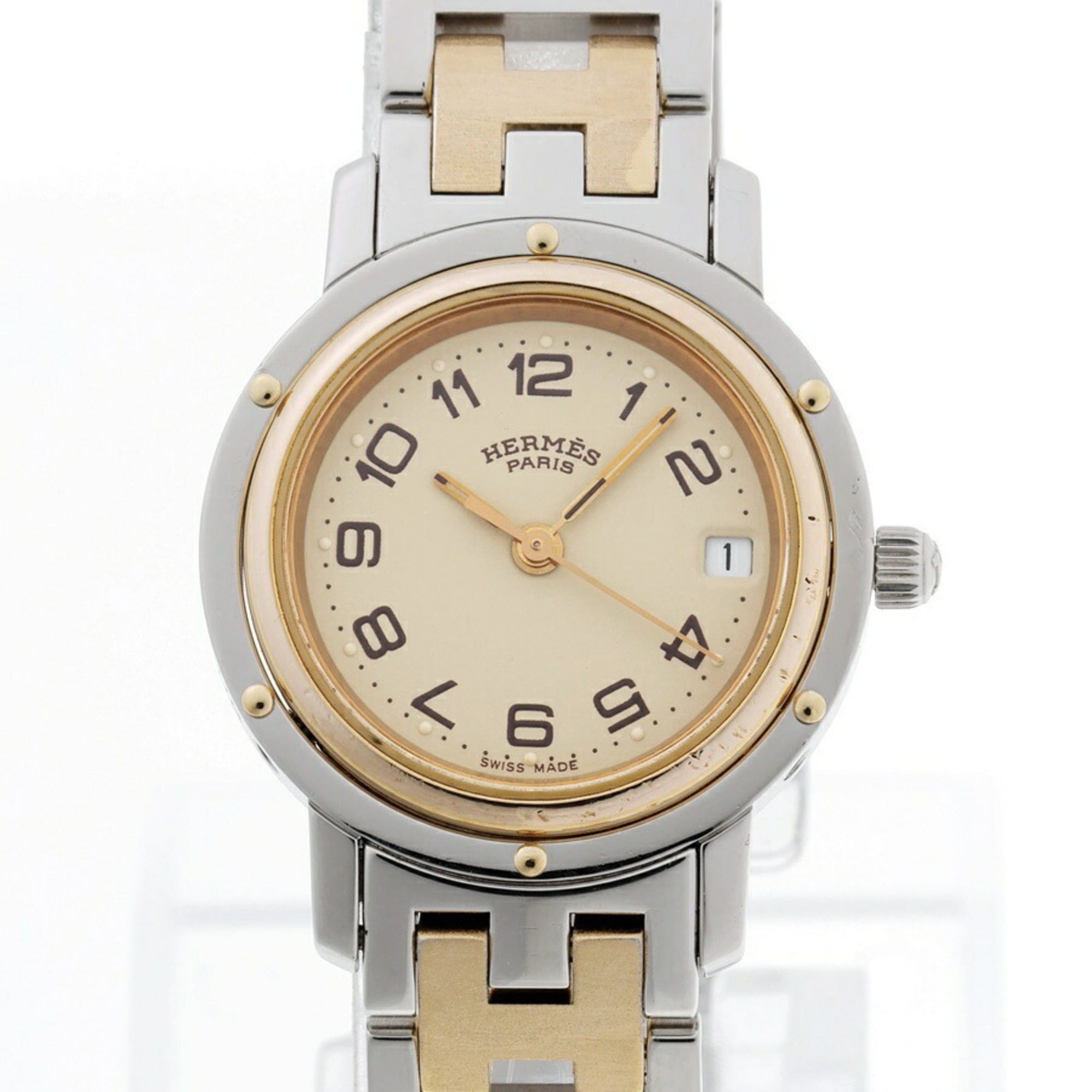 Hermes Hermes Clipper CL3.240.130.3-22 Beige Quartz Watch Size ONE SIZE - 1 Thumbnail