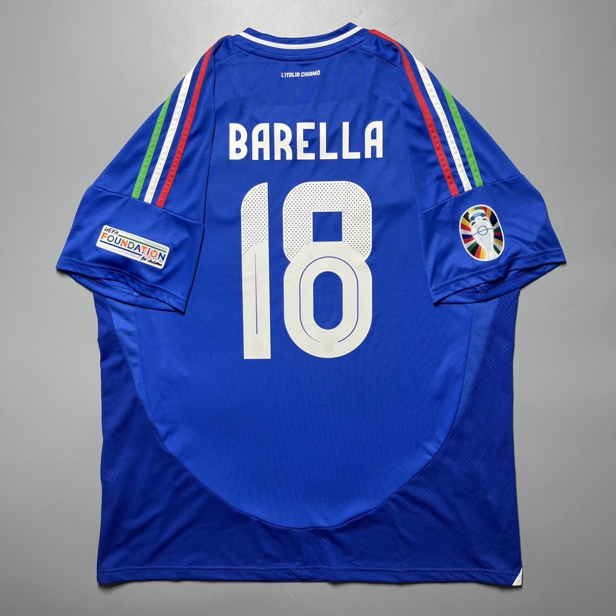 Adidas ITALY ADIDAS 2024 EURO FOOTBALL HOME JERSEY #18 BARELLA Size US XL / EU 56 / 4 - 1 Thumbnail