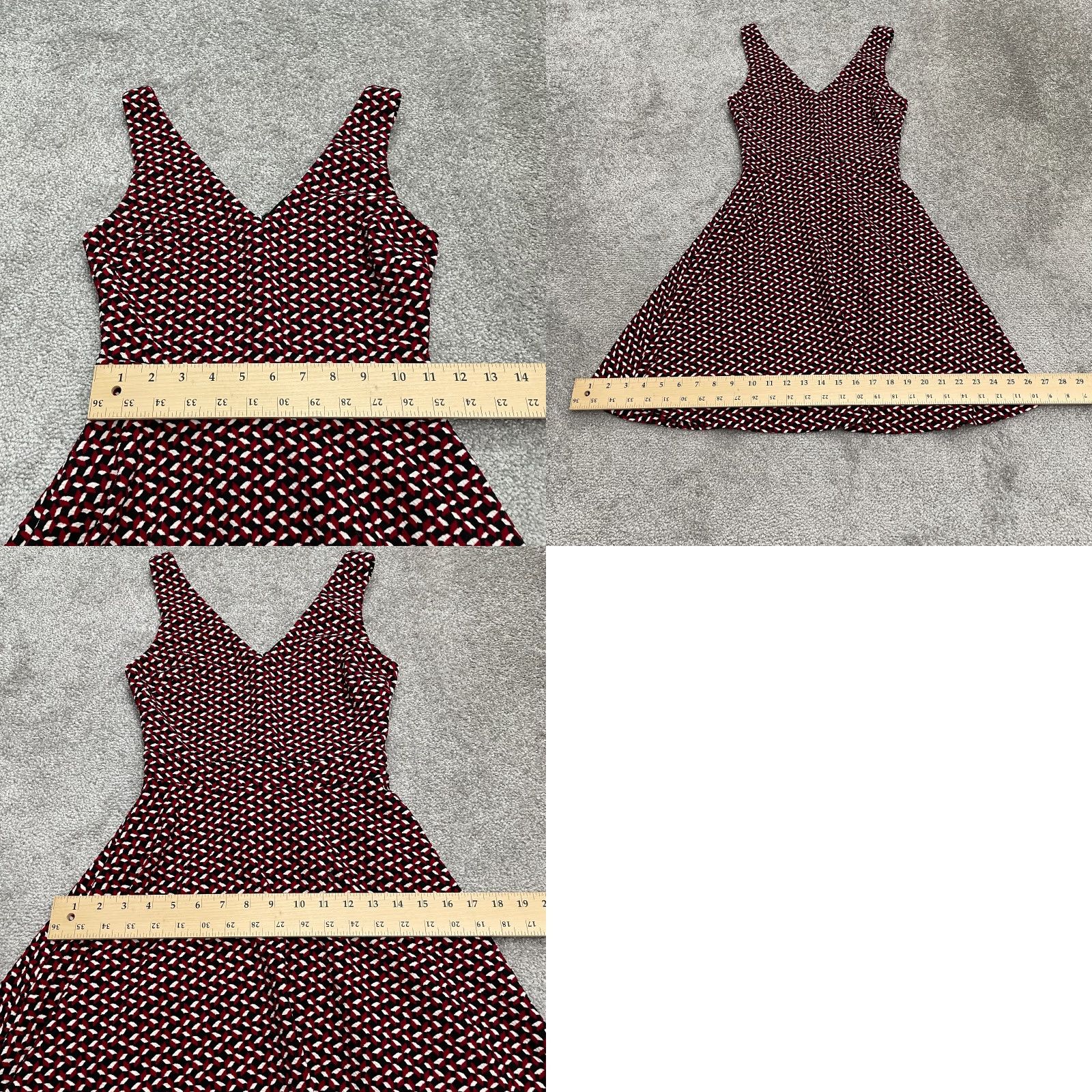 AQUA Aqua By Bloomingdale's Dress Womens XS A-Line Sleeveless V-Neck Multi Geometric Size XS / US 0-2 / IT 36-38 - 8 Thumbnail