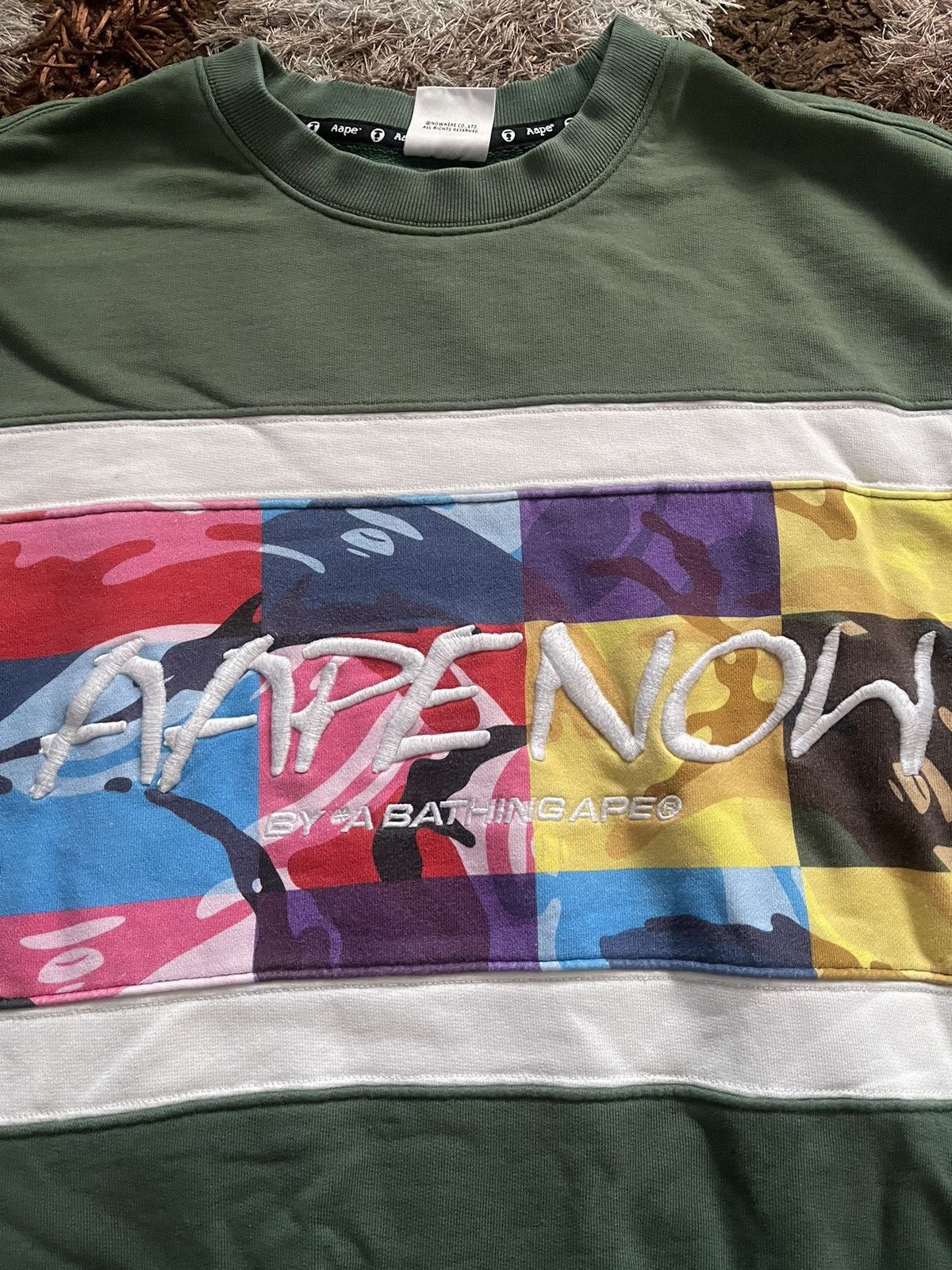 Bape 🇯🇵AAPE UNVS BY A BATHING APE EMBROIDERY CREWNECK Size US M / EU 48-50 / 2 - 3 Thumbnail