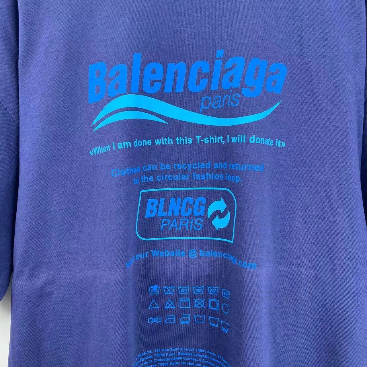 Balenciaga Blue Oversized Short Sleeve T-Shirt. Size US S / EU 44-46 / 1 - 4 Thumbnail