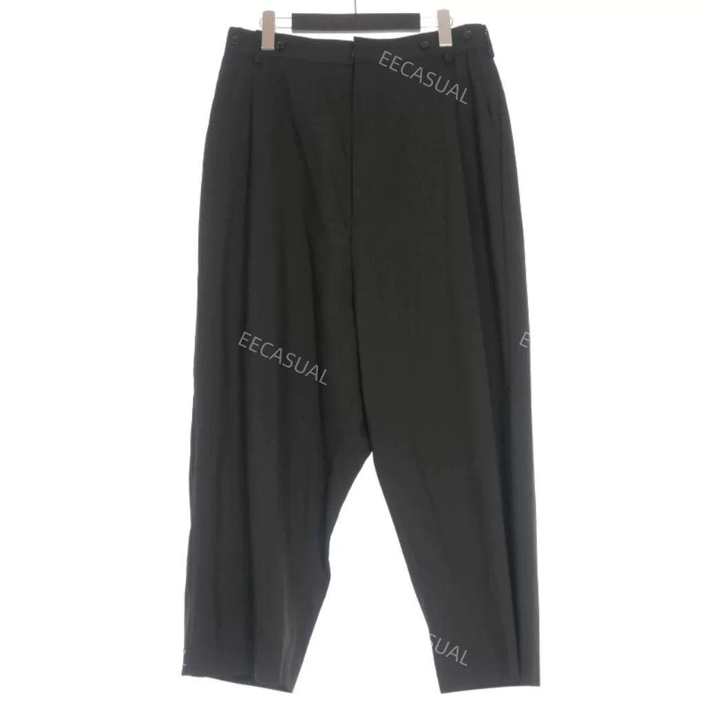 Y's Black Wide-Leg Wool Pants by Yohji Yamamoto Size US 31 - 1 Thumbnail