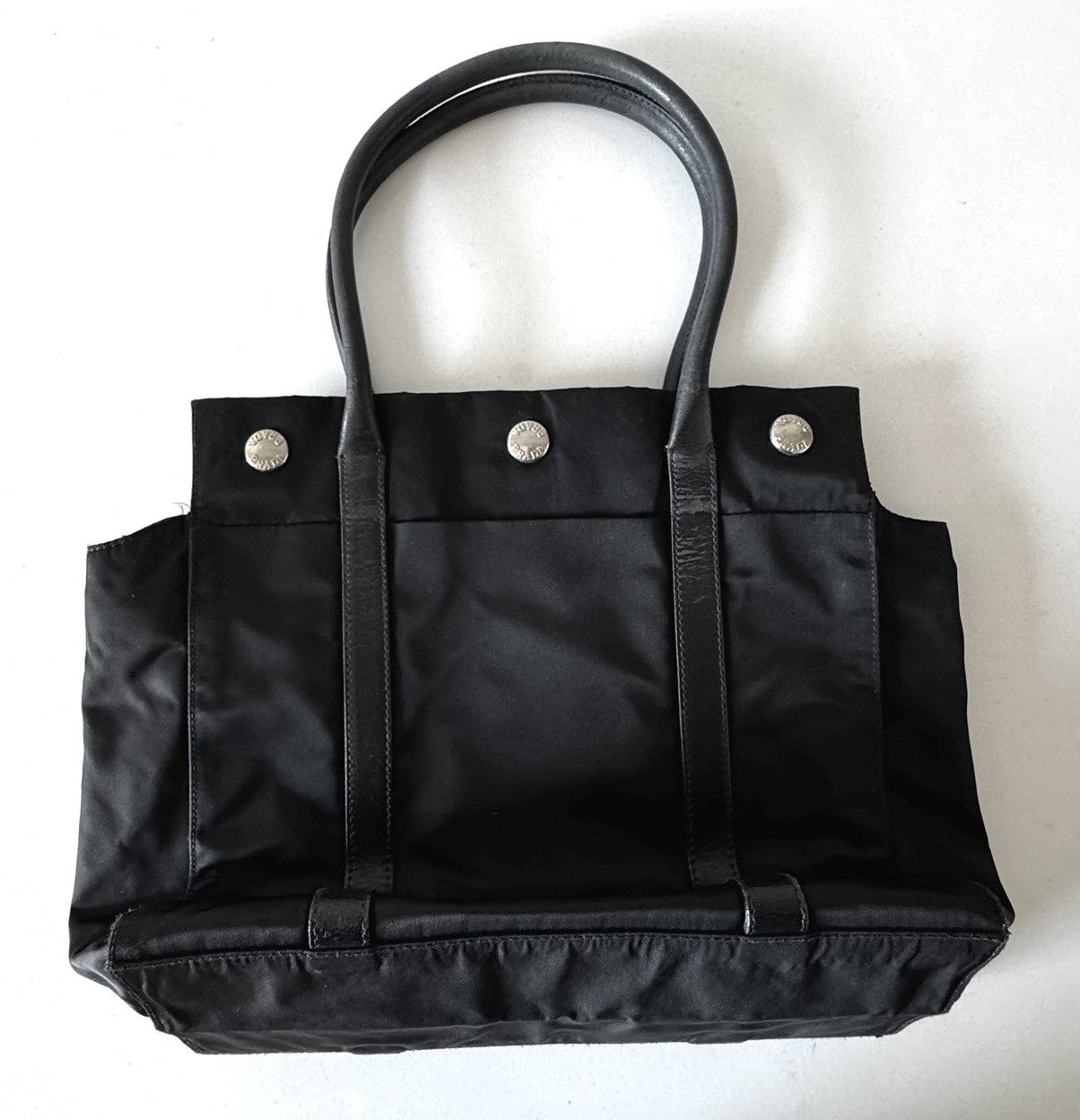 Black Quadratic PRADA Leather Top Handle Bag w PRADA Zipper
