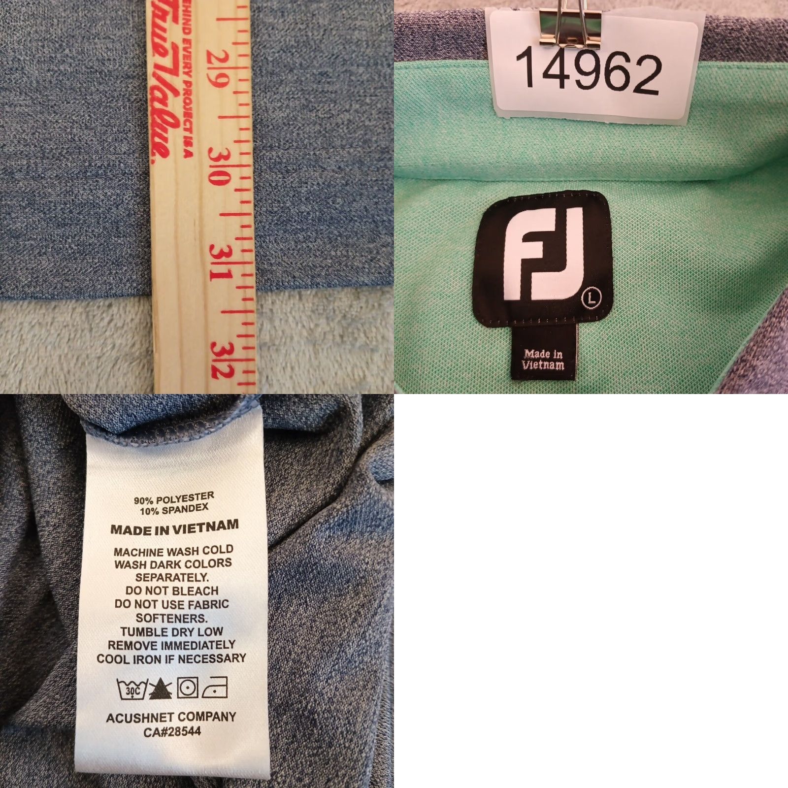 Footjoy FootJoy Polo Shirt Mens L Blue Embroidered Short Sleeve Golf Size US L / EU 52-54 / 3 - 8 Thumbnail
