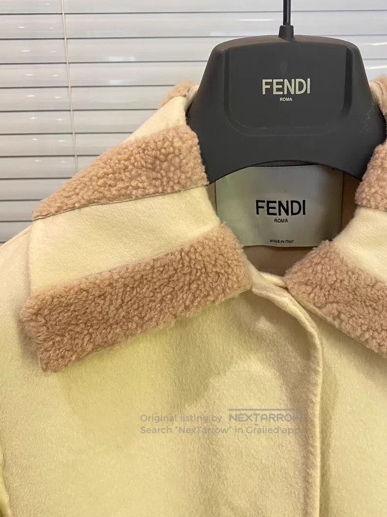 Fendi Fendi Wool Blended Coat, Beige Size XXS / US 00 / IT 34 - 4 Thumbnail