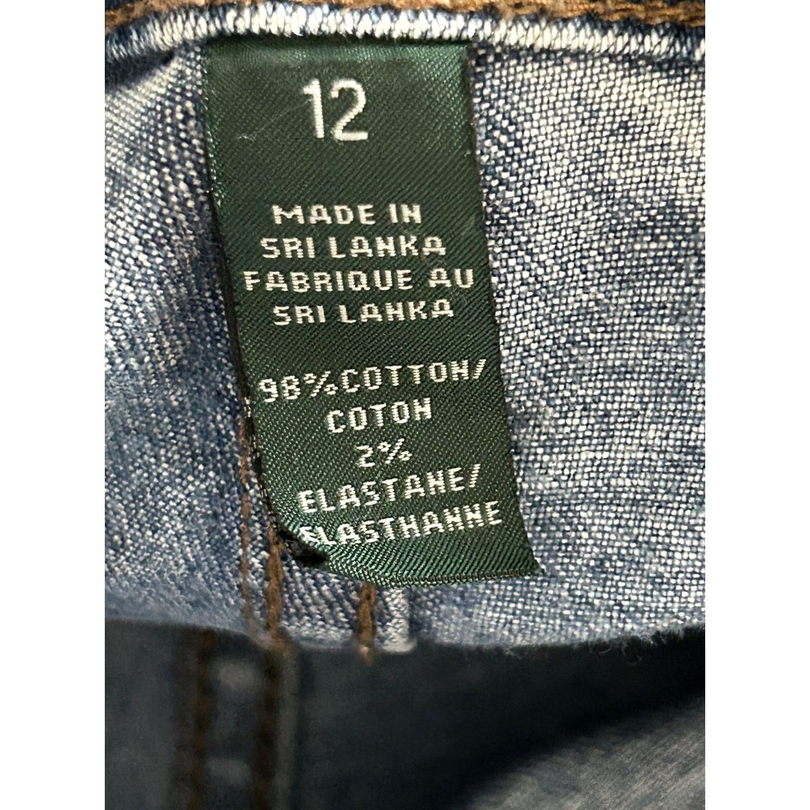 Ralph Lauren LRL Lauren Classic Bootcut Stretch Medium Wash Denim Jeans Sz 12 Women Regular Belt Loops 5-Pocket Style Bootcut Size 34" / US 12 / IT 48 - 8 Thumbnail