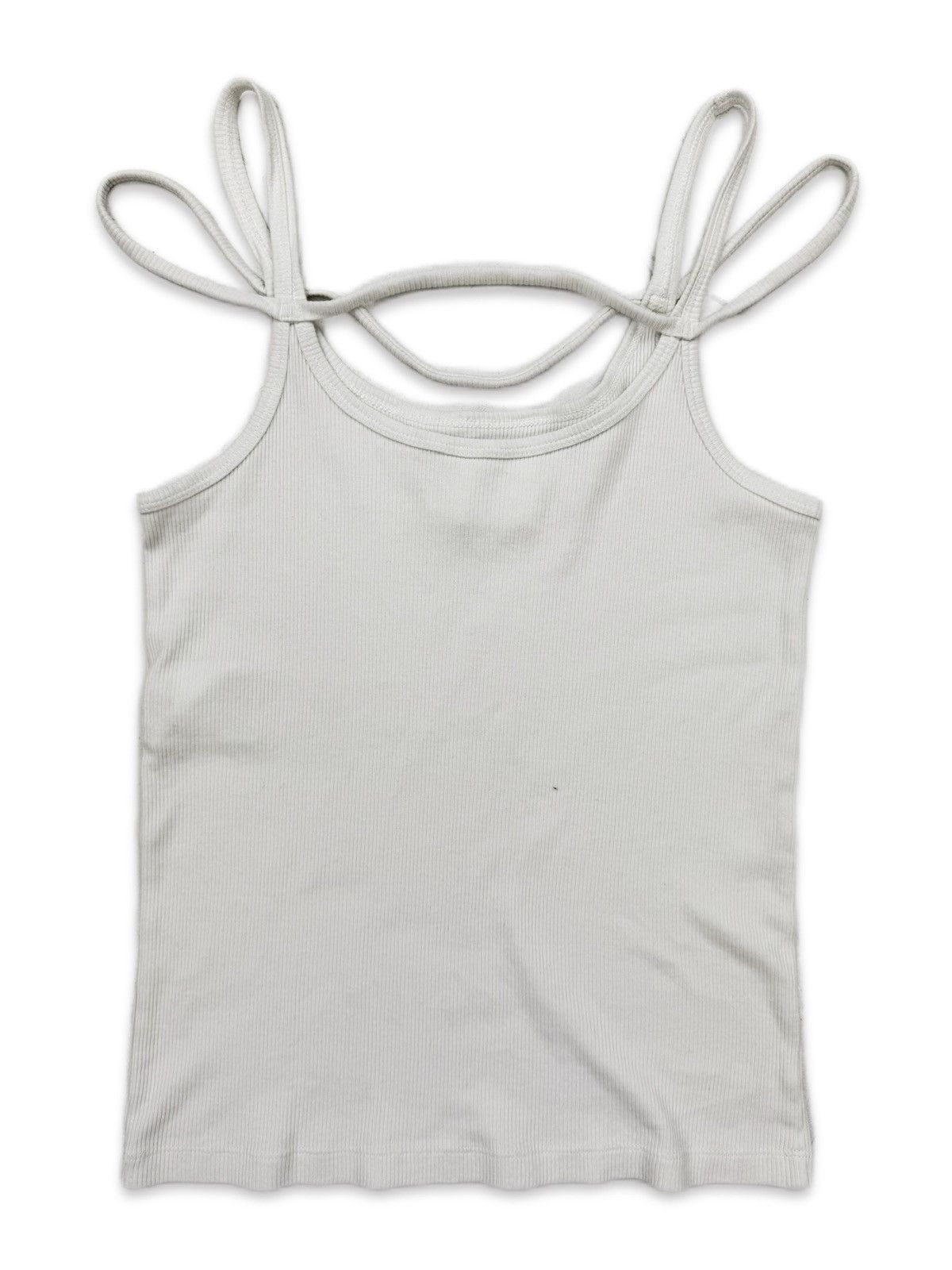 Maison Margiela AW02 Maison Margiela Quad-String White Ribbed Tank Top Size M / US 6-8 / IT 42-44 - 1 Thumbnail