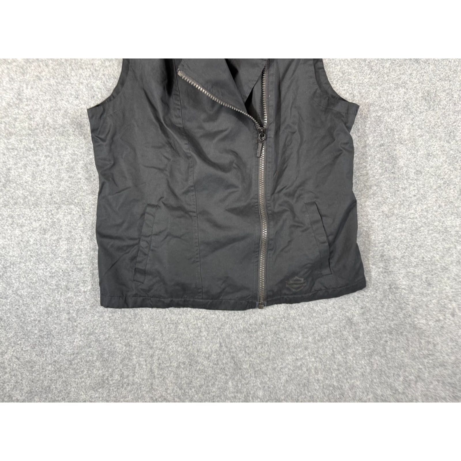 Harley Davidson Harley-Davidson Motorcycle Vest Womens L Black Side Full-Zip Lined American Size L / US 10 / IT 46 - 6 Thumbnail