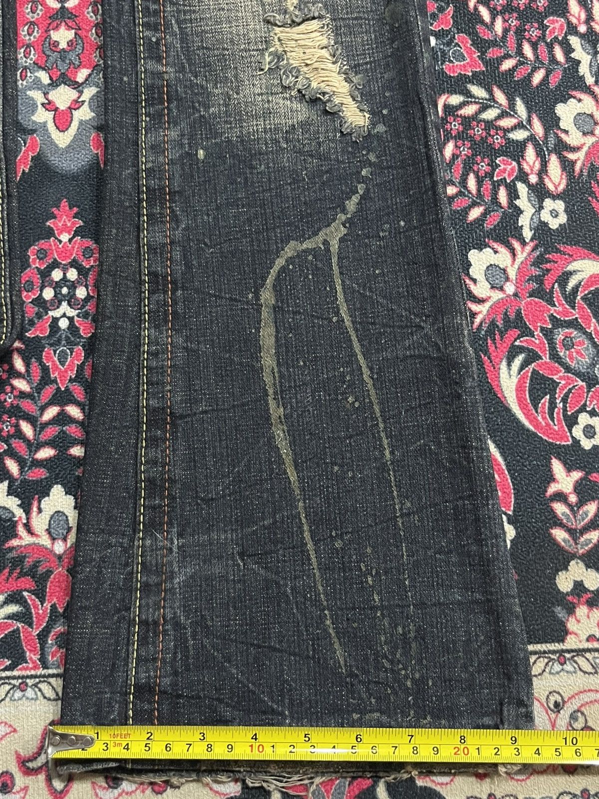 Undercover Japanese Brand Beast Dark Paint Splatter Distress Flare Jean Size 32" / US 10 / IT 46 - 15 Thumbnail