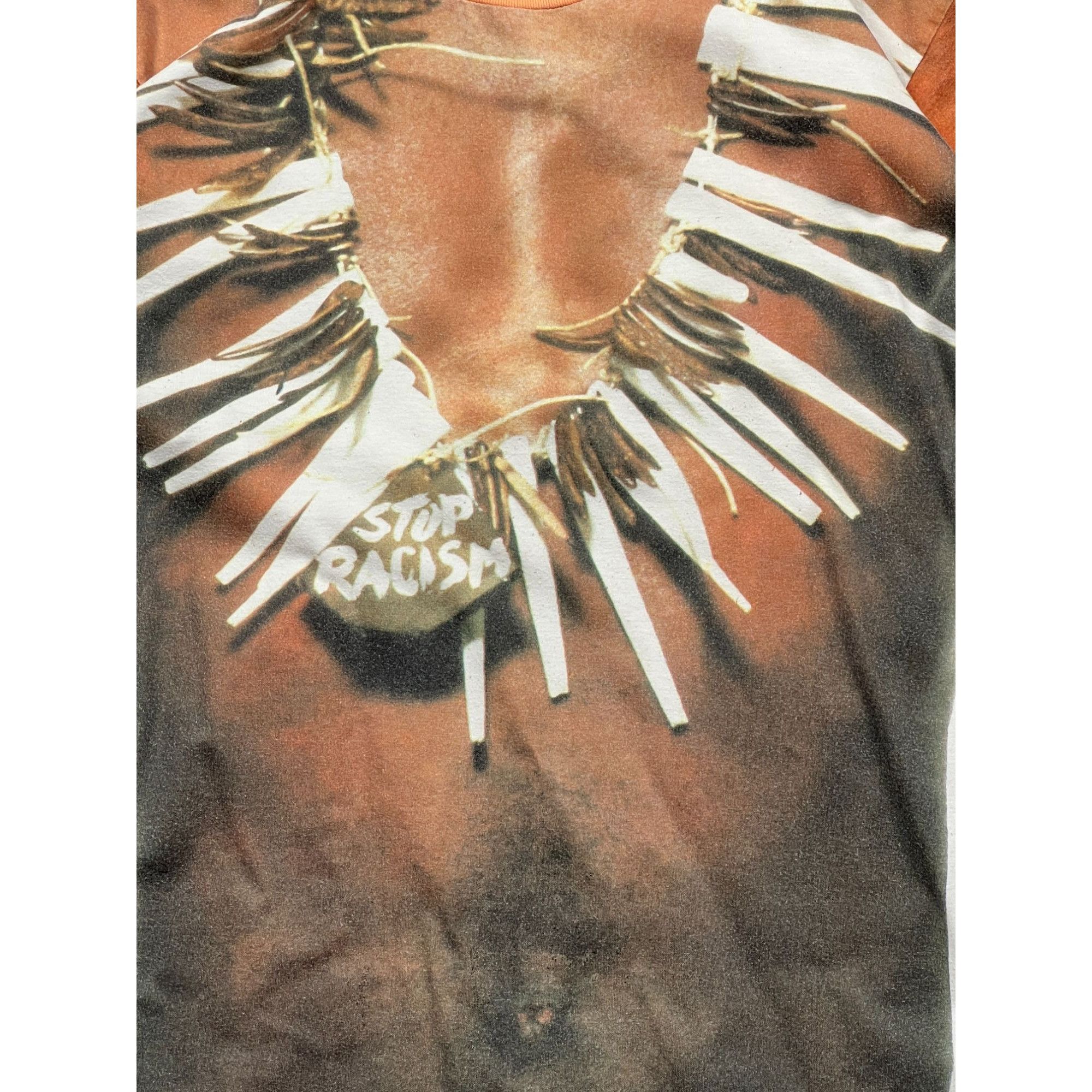 Moschino Moschino Stop Racism Vintage T shirt (Y0875) Size XL / US 12-14 / IT 48-50 - 2 Thumbnail
