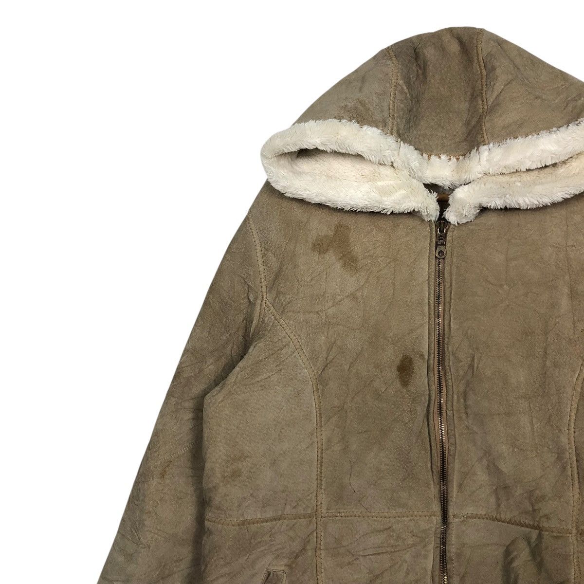 Vintage 🔥VINTAGE BIKER LEATHER JACKET MARVIN RICHARDS BLANKET HOODIE Size L / US 10 / IT 46 - 9 Thumbnail