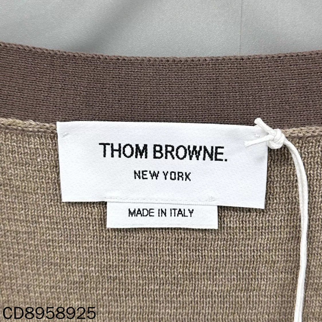 Thom Browne Thom Browne Linen Brown Stripe Knit Cardigan Size 3 Size US L / EU 52-54 / 3 - 6 Thumbnail