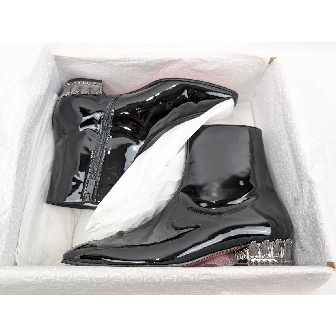 Christian Louboutin o1rshd1 Lipsiboot 35mm Patent Leather Boot in Black Size US 12 / EU 45 - 22 Thumbnail