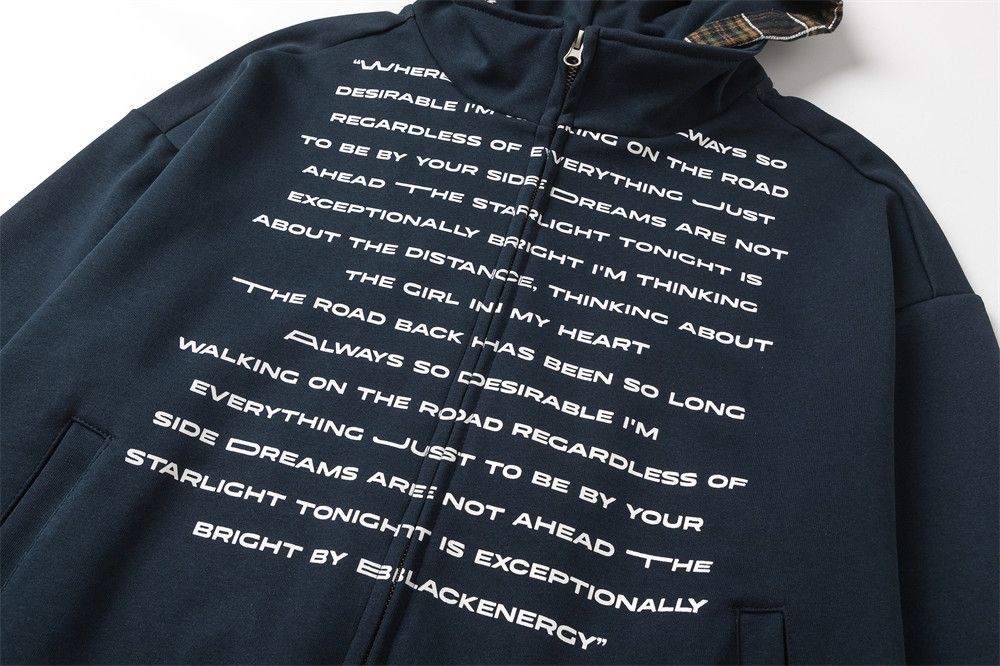 Vintage Men's loose zipper fake two-piece plaid hoodie Size US M / EU 48-50 / 2 - 4 Thumbnail