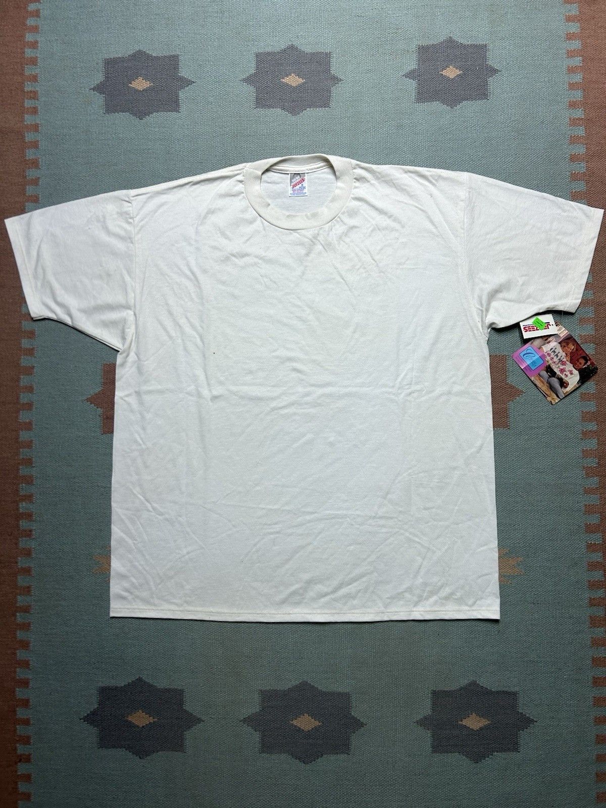 Vintage 80s blank white t shirt jerzees DEADSTOCK STAINS grunge XXL Size US XXL / EU 58 / 5 - 1 Thumbnail