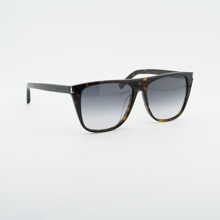 Saint Laurent Paris Saint Laurent SL1F 003 Sunglasses Dark Havana Square Frame Size ONE SIZE - 4 Thumbnail