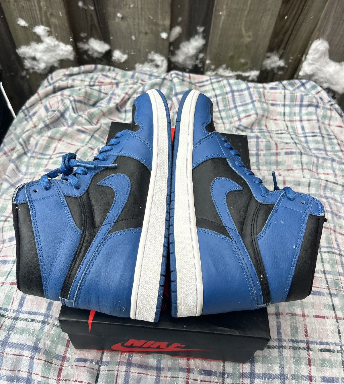 Jordan Brand × Nike Jordan 1 Retro High OG Dark Marina Blue Size US 10 / EU 43 - 4 Thumbnail