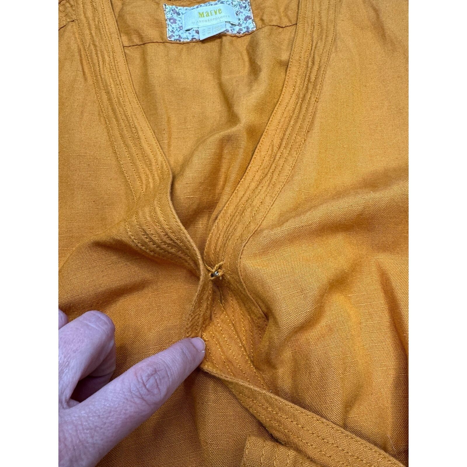 Anthropologie Anthropologie Maeve Luana Romper Size 14 Mustard Yellow Size 36" / US 14 / IT 50 - 11 Thumbnail
