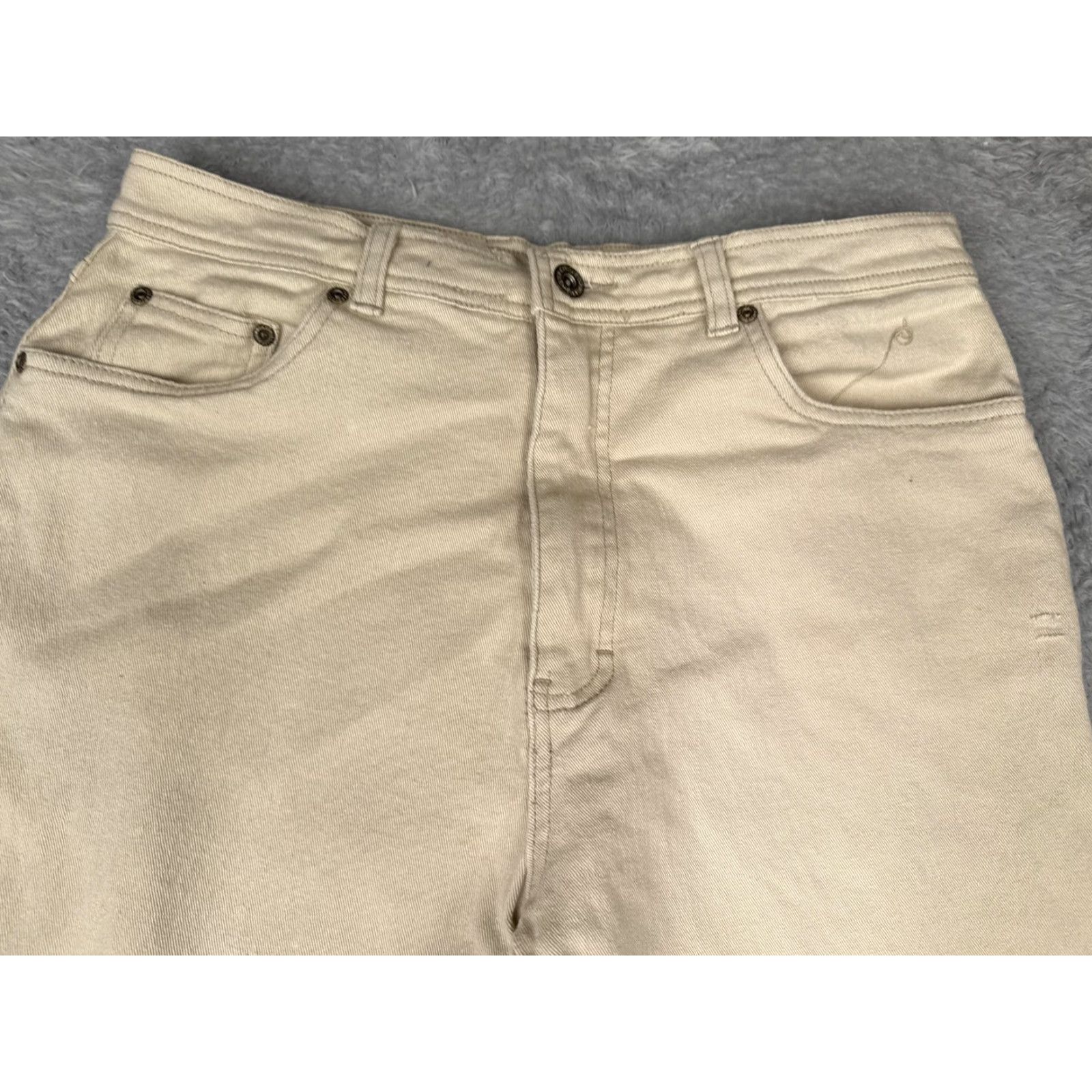 Bill Blass Bill Blass Jeans Women 12 Beige Khaki Stretch Denim High Rise Straight Leg 31x28 Size 34" / US 12 / IT 48 - 4 Thumbnail