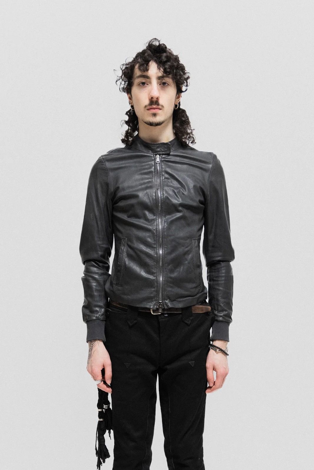 Olivier Theyskens Olivier Theyskens Leather Cropped Moto Jacket Size M / US 6-8 / IT 42-44 - 8 Thumbnail