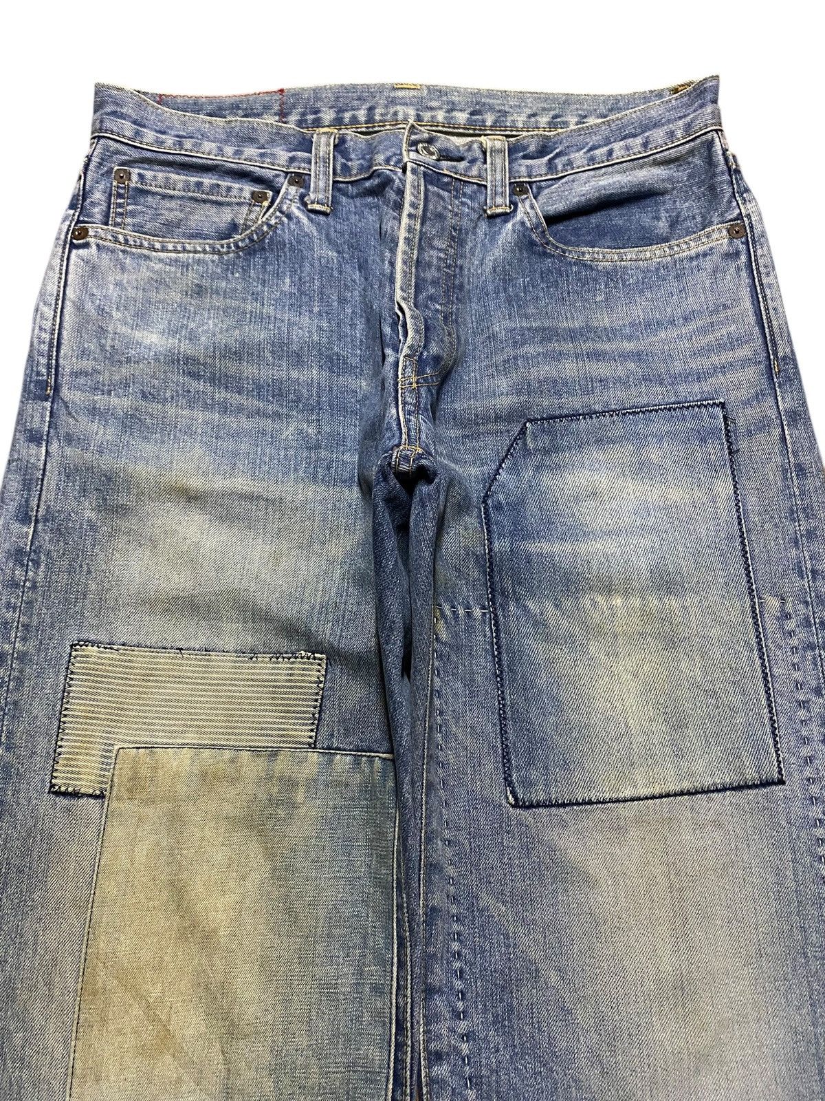 GOA Vintage Japanese Brand Gowest Rare Denim Pacthes Baggy Jeans Size US 33 - 3 Thumbnail
